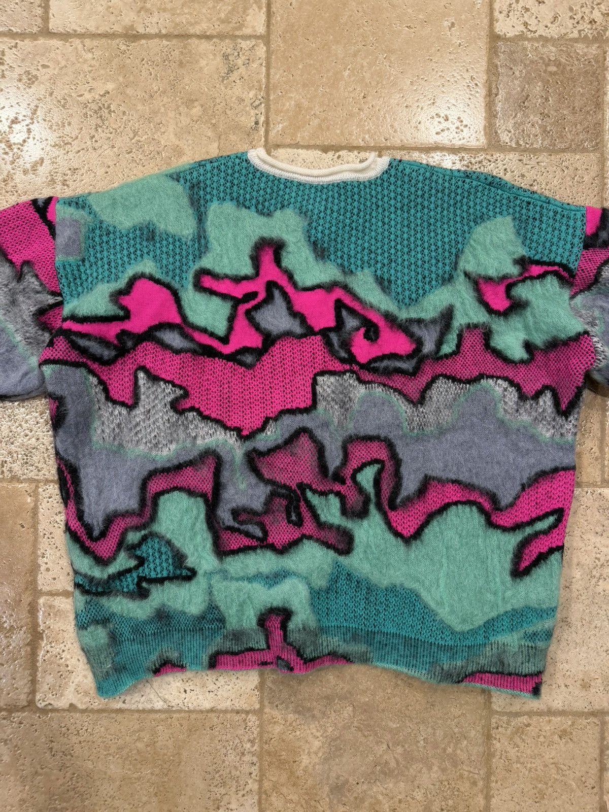 Loewe Loewe Oversized Multi Camo Jacquard-Knit Mohair Crew Sweater Size US S / EU 44-46 / 1 - 12 Thumbnail