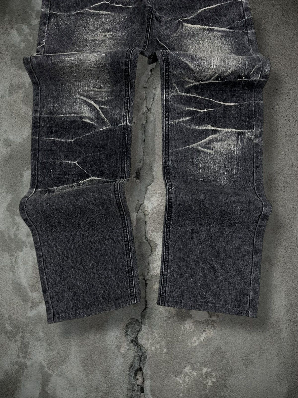 LOWBOX Vintage Og 1990s Japan Designer Lowbox Tribal Spiral Denim Size US 29 - 3 Thumbnail