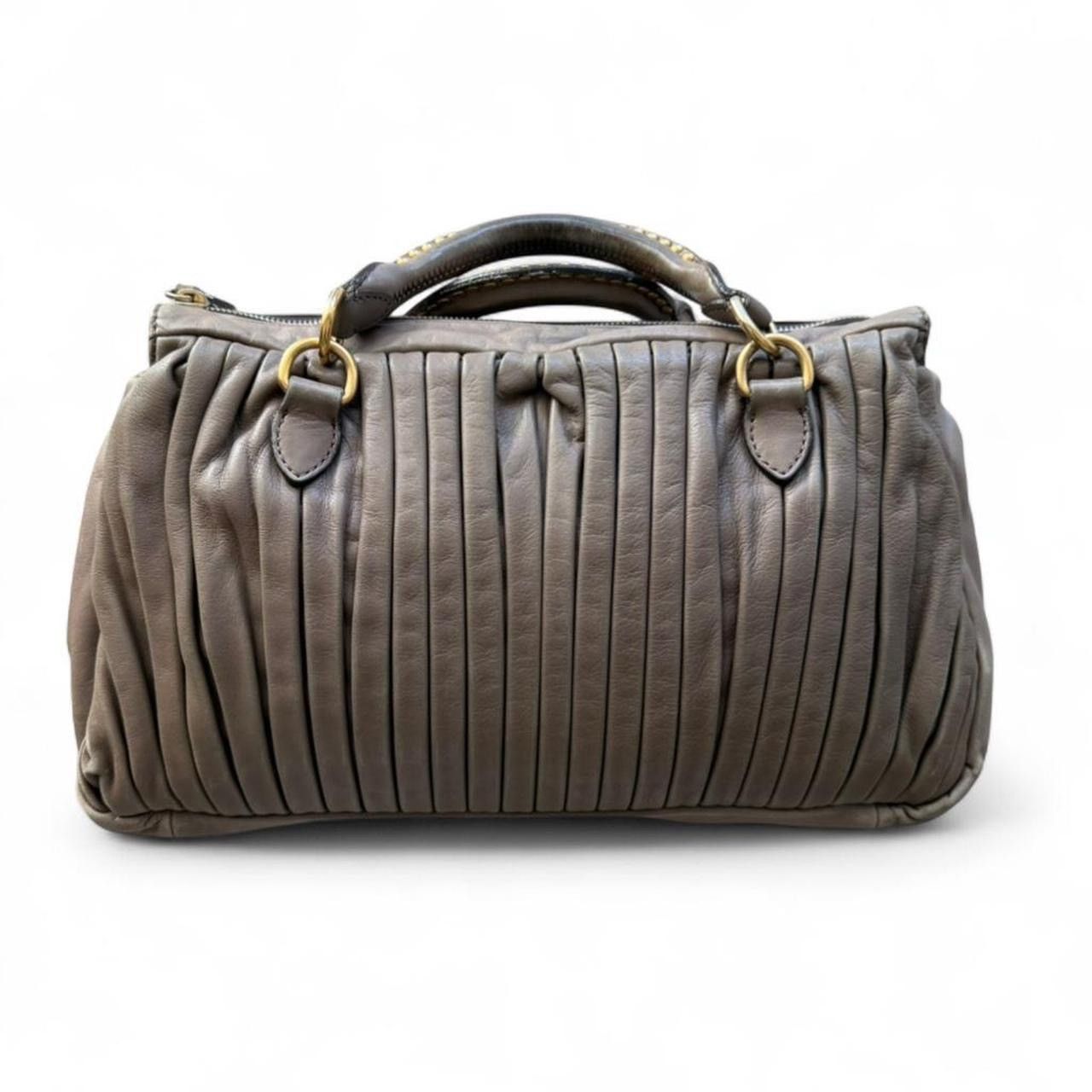 Miu Miu Miu Miu Leather Studded 2-Way Bag Brown Y2K Size ONE SIZE - 5 Thumbnail