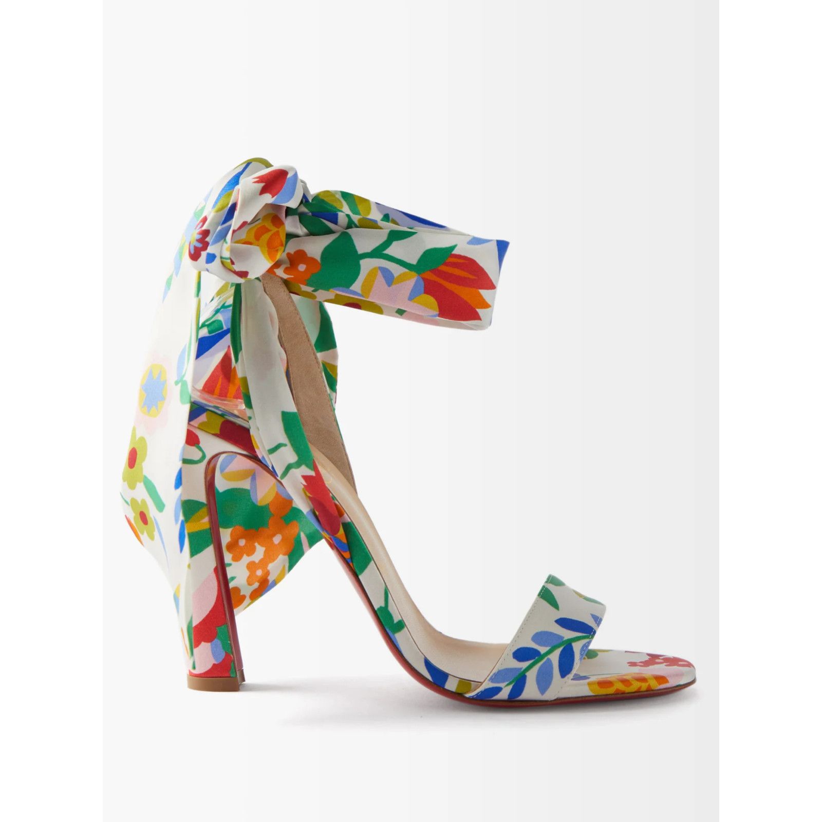Christian Louboutin Crosse Du Desert 100 Bloomy Lace Up Tie Sandal Heel Pump 38 Size US 8 / IT 38 - 5 Thumbnail