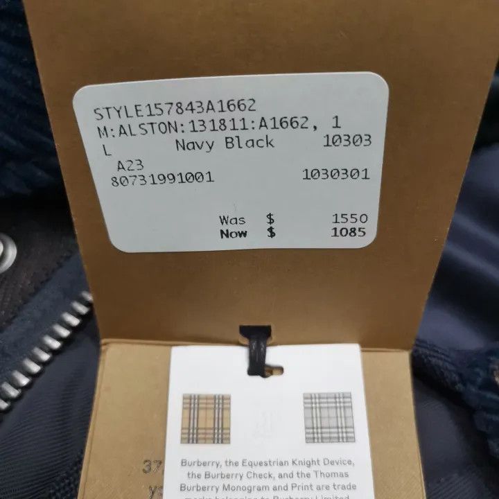 Burberry Burberry Diamond Pattern Long Sleeve Cotton Jacke