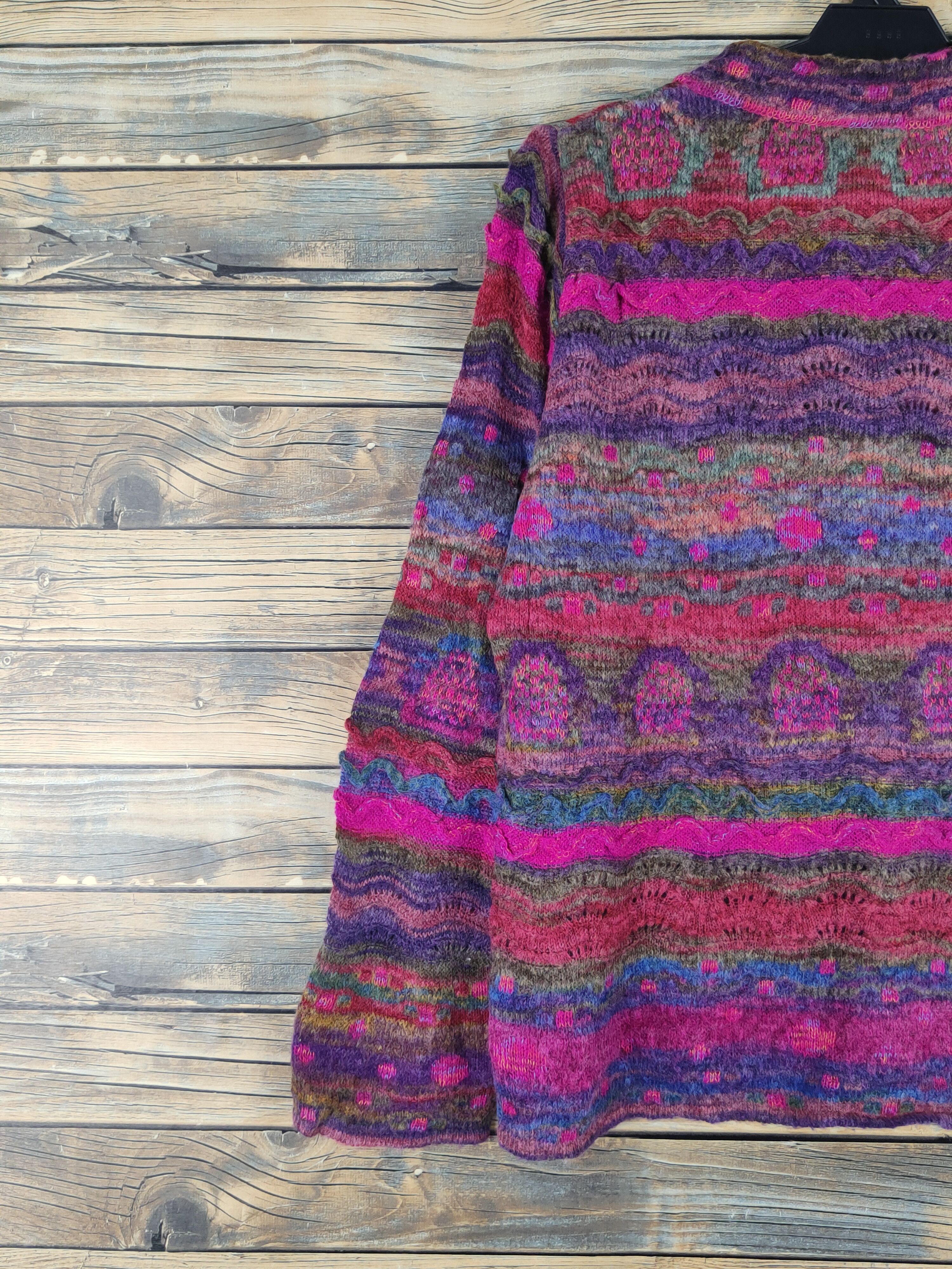 Vintage Donnez Moi Pink Purple Knitwear Cardigan #W2039 Size M / US 6-8 / IT 42-44 - 8 Thumbnail