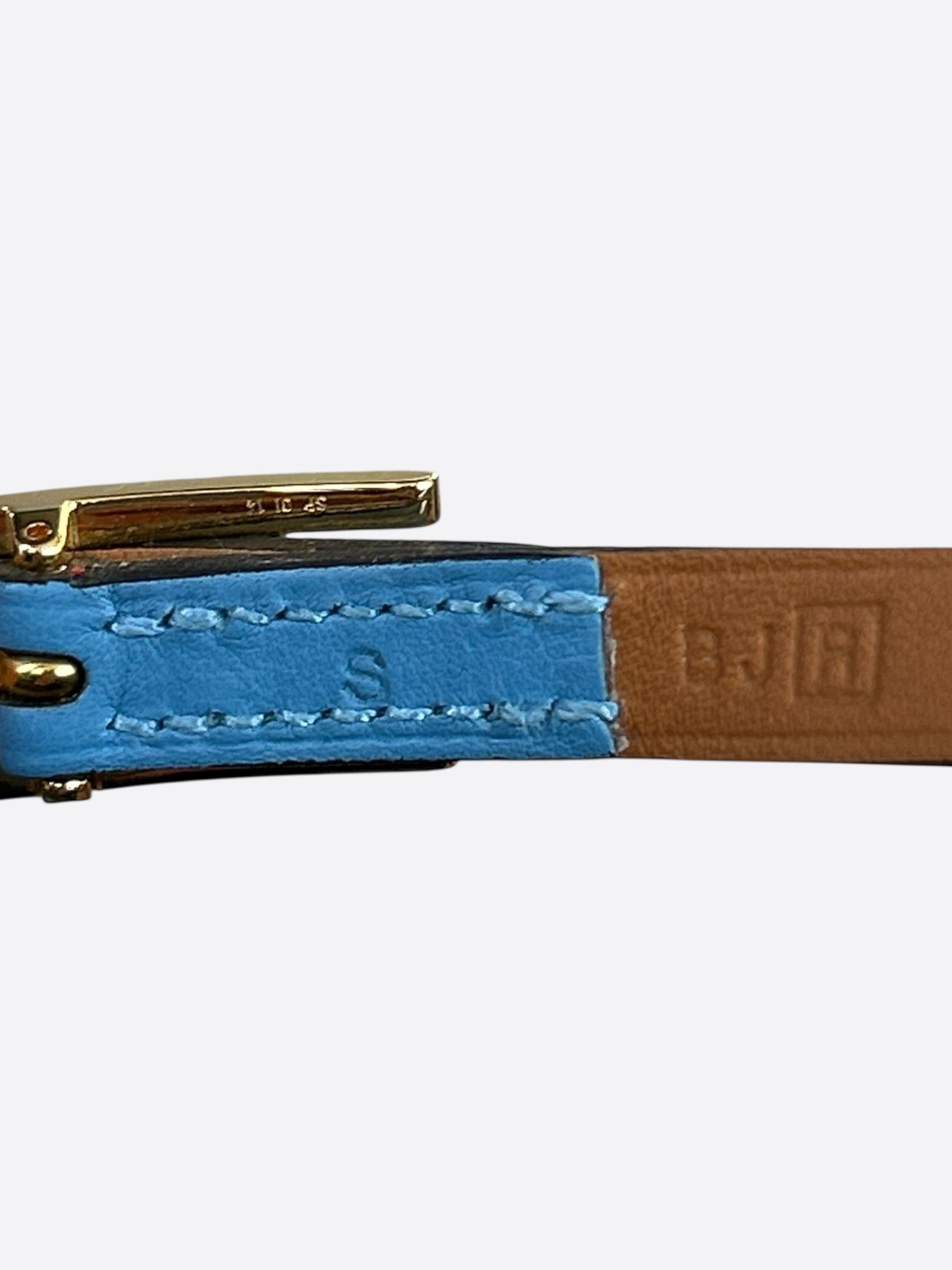 Hermes Blue Swift & Gold Hardware Behapi Double Tour Bracelet Size ONE SIZE - 3 Thumbnail