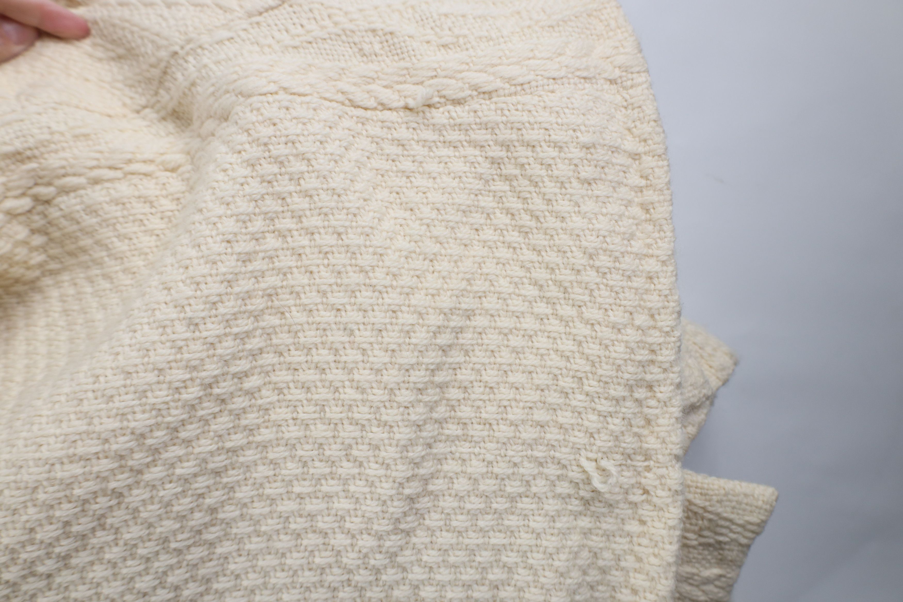 Vintage Vintage Streetwear Wool Fisherman Cable Knit Jacket Cream Size 3XL / US 20-22 - 9 Thumbnail