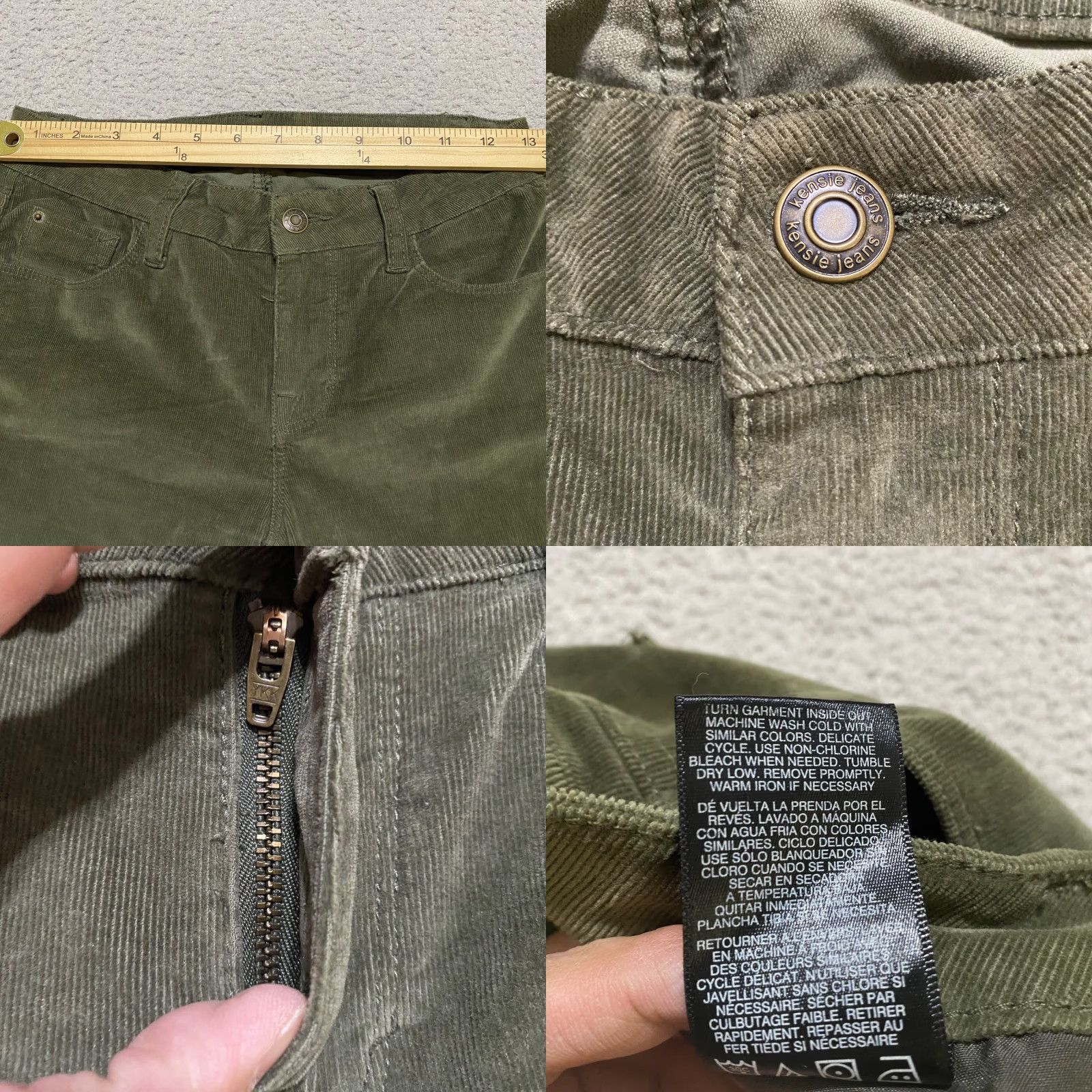 Boden Kensie Jeans Bod en Corduroy Skinny Mid Rise 0 Green Slim 5-Pocket Denim Shirt? Size 25" / US 0 / IT 36 - 8 Thumbnail