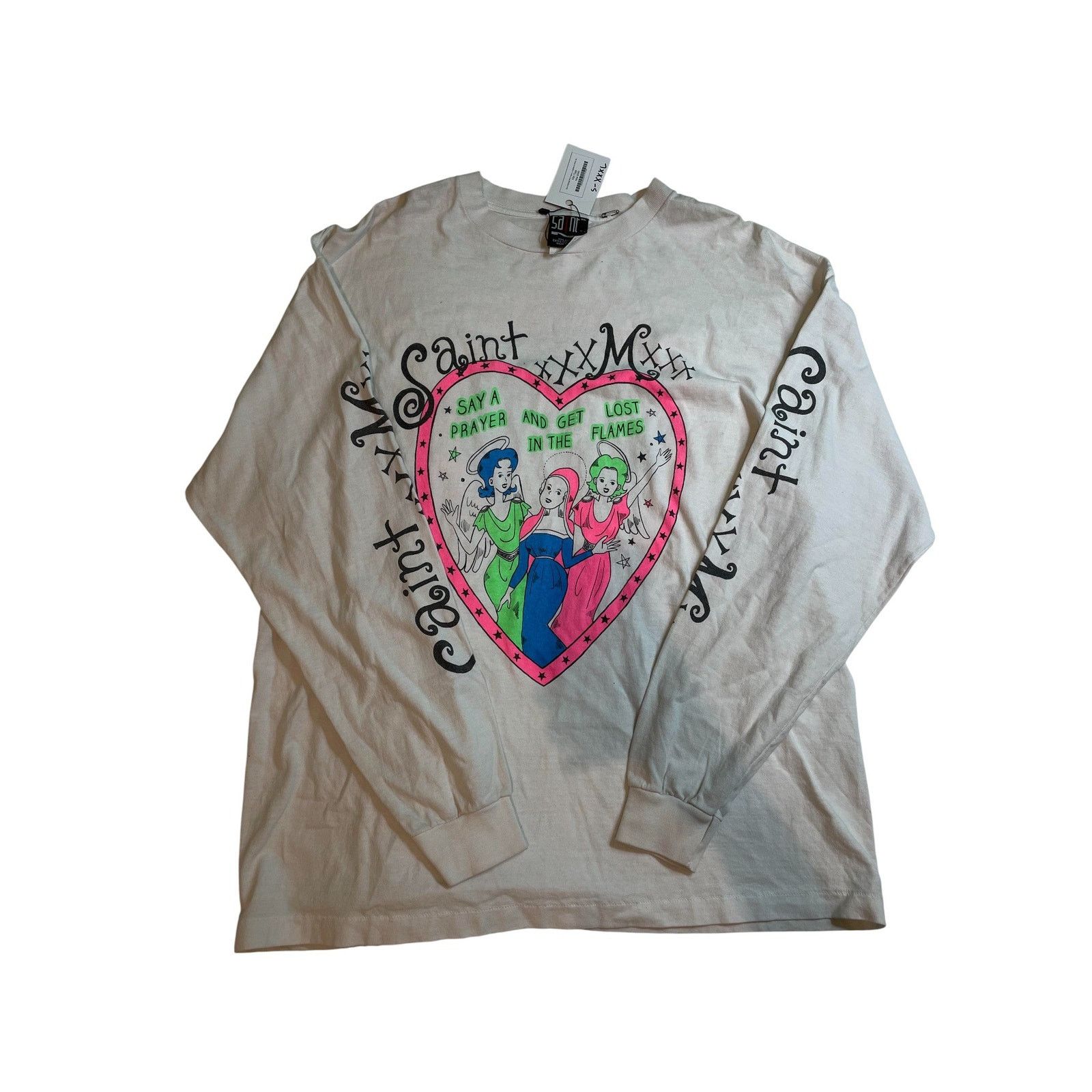 Saint Michael Saint Michael Pink Heart White Long sleeve Size US XL / EU 56 / 4 - 1 Thumbnail