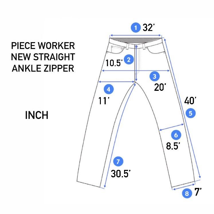 Jean Pieceworker Ankle Zipper Straight Black Denim Jeans Size US 32 / EU 48 - 9 Thumbnail