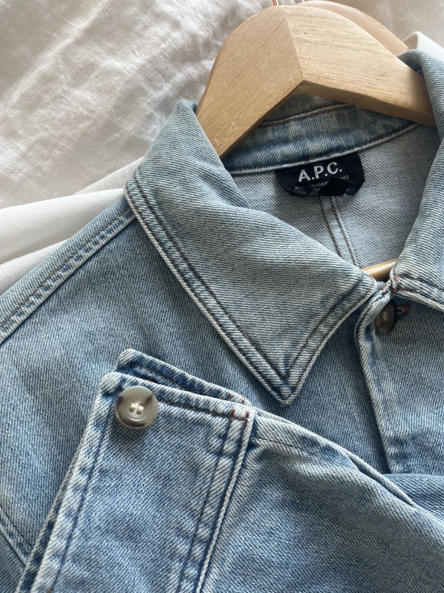 A.P.C. APC Pierre Brodée stonewashed denim jacket, near-mint (SS23) Size US XS / EU 42 / 0 - 2 Thumbnail