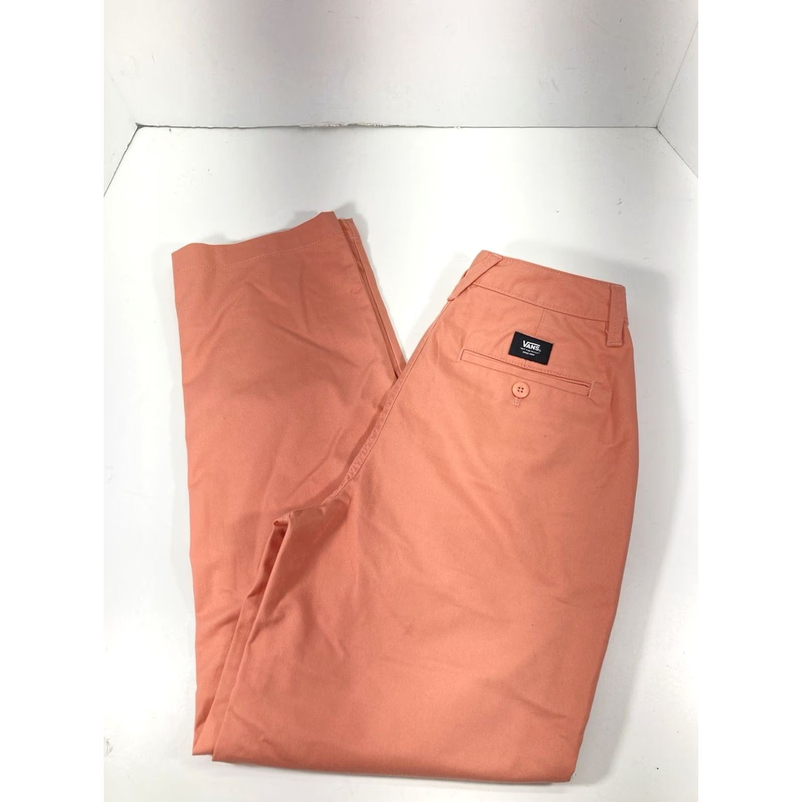 Vans VANS Chino Pants Women 25X30 Coral Flat Front Tapered Leg Stretch Casual NWT W Size 42" / US 20 - 2 Thumbnail