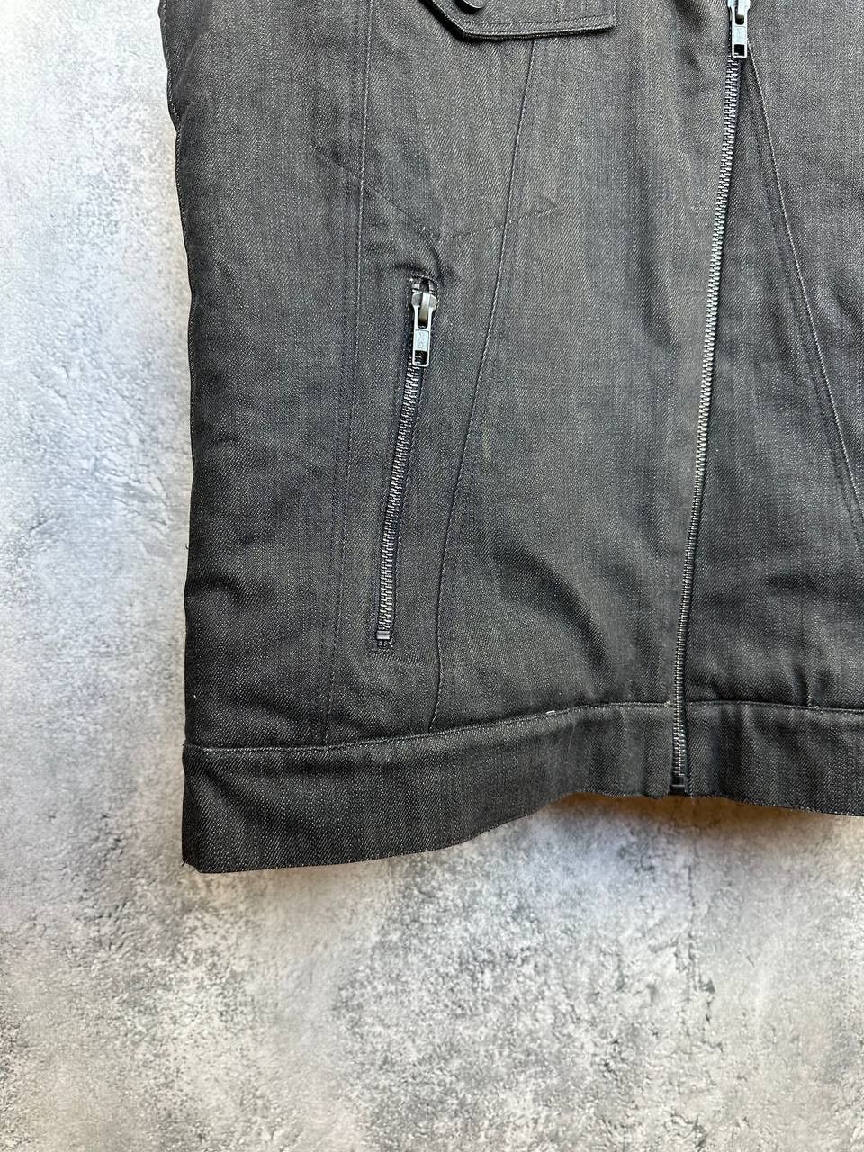 Surface To Air Surface To Air Black Denim Sherpa Lined Biker Vest Size US XS / EU 42 / 0 - 7 Thumbnail