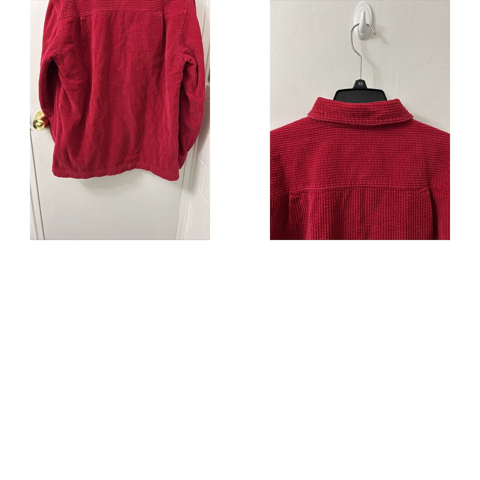 Vintage L.L. Bean Corduroy Shirt Womens XS Red Plaid Lined Button Down L/S Basic Casual Workwear Shirt Mens Girls Size XS / US 0-2 / IT 36-38 - 9 Thumbnail