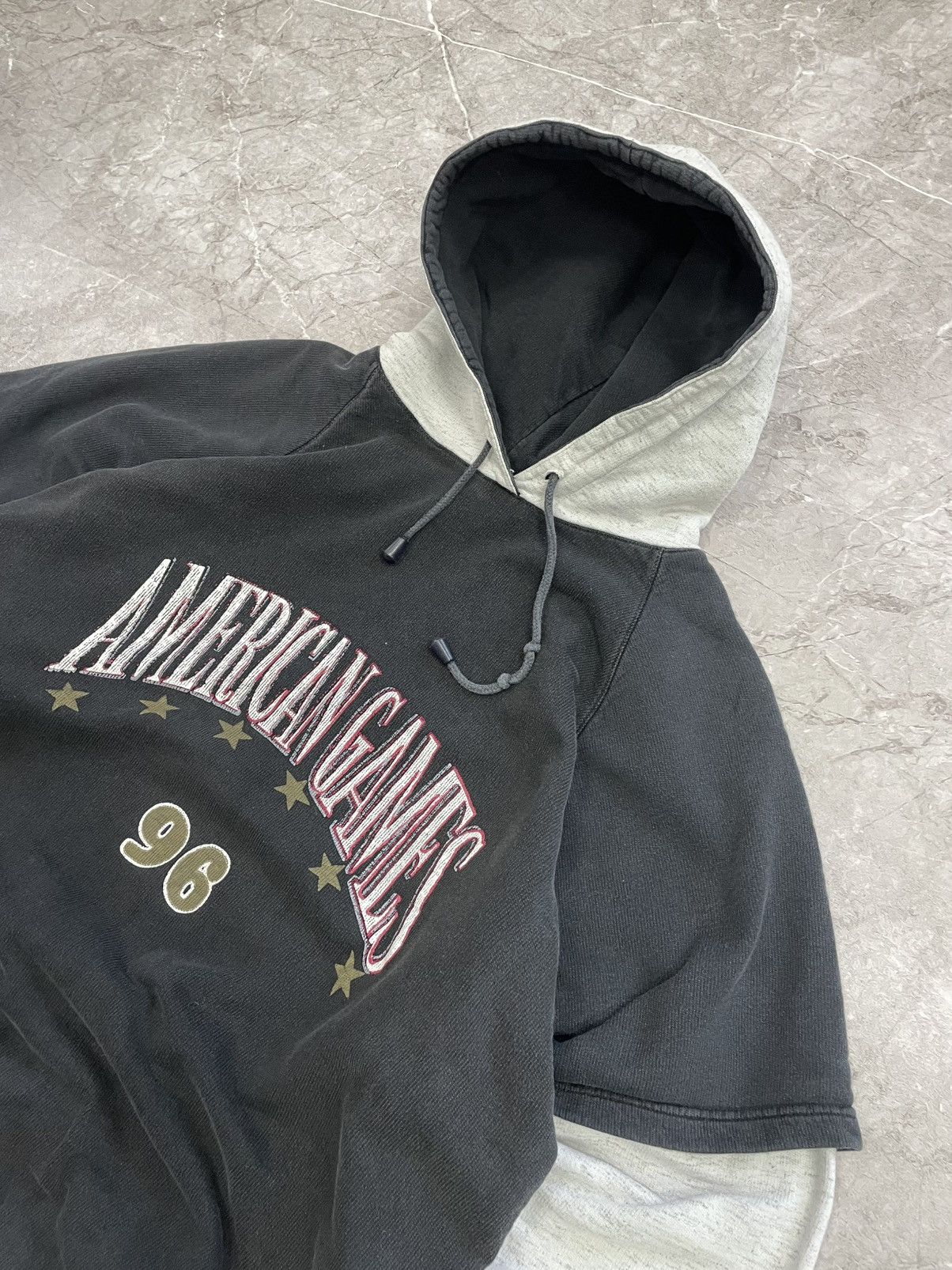 Vintage VINTAGE Y2K BOXY RETRO HOODIE AMERICAN GAMES 90s STREETWEAR Size US L / EU 52-54 / 3 - 6 Thumbnail
