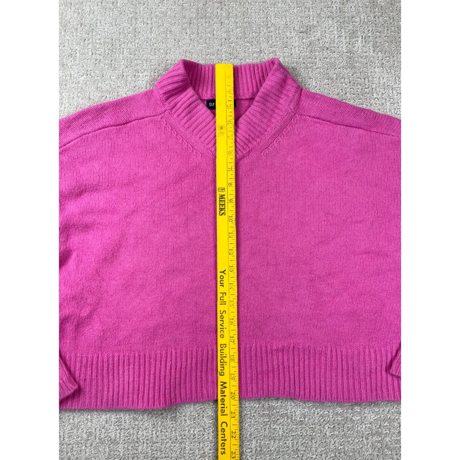 Gap Gap Womens Sweater XS Pink Knit V Neck Cropped Oversized Pullover Size XS / US 0-2 / IT 36-38 - 2 Thumbnail