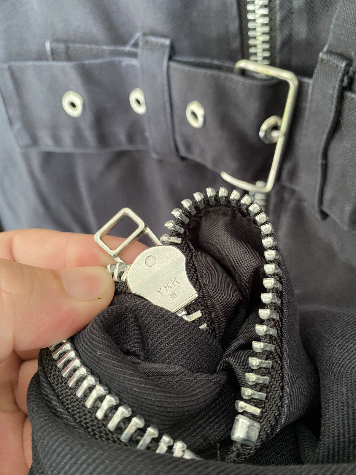 Japanese Brand 1990s Secret Agents Japan Cross Bondage fur Jacket YKK Size US L / EU 52-54 / 3 - 14 Thumbnail