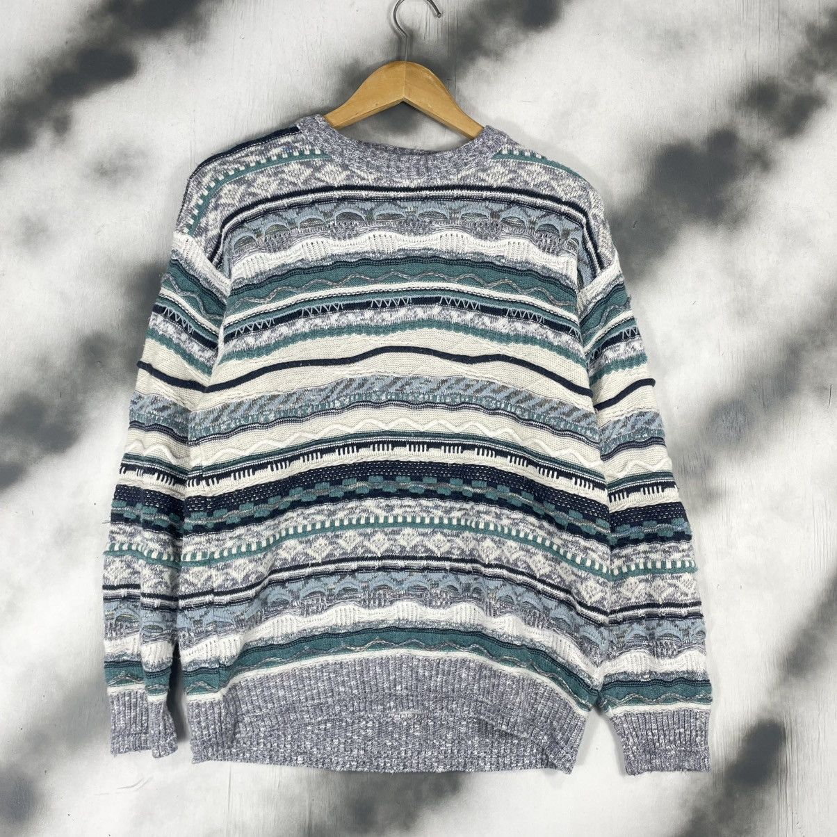 Designer × Homespun Knitwear LAF LOC ACQUA FREDDA STRIPE KNITWEAR COOGI Style Size US M / EU 48-50 / 2 - 1 Thumbnail