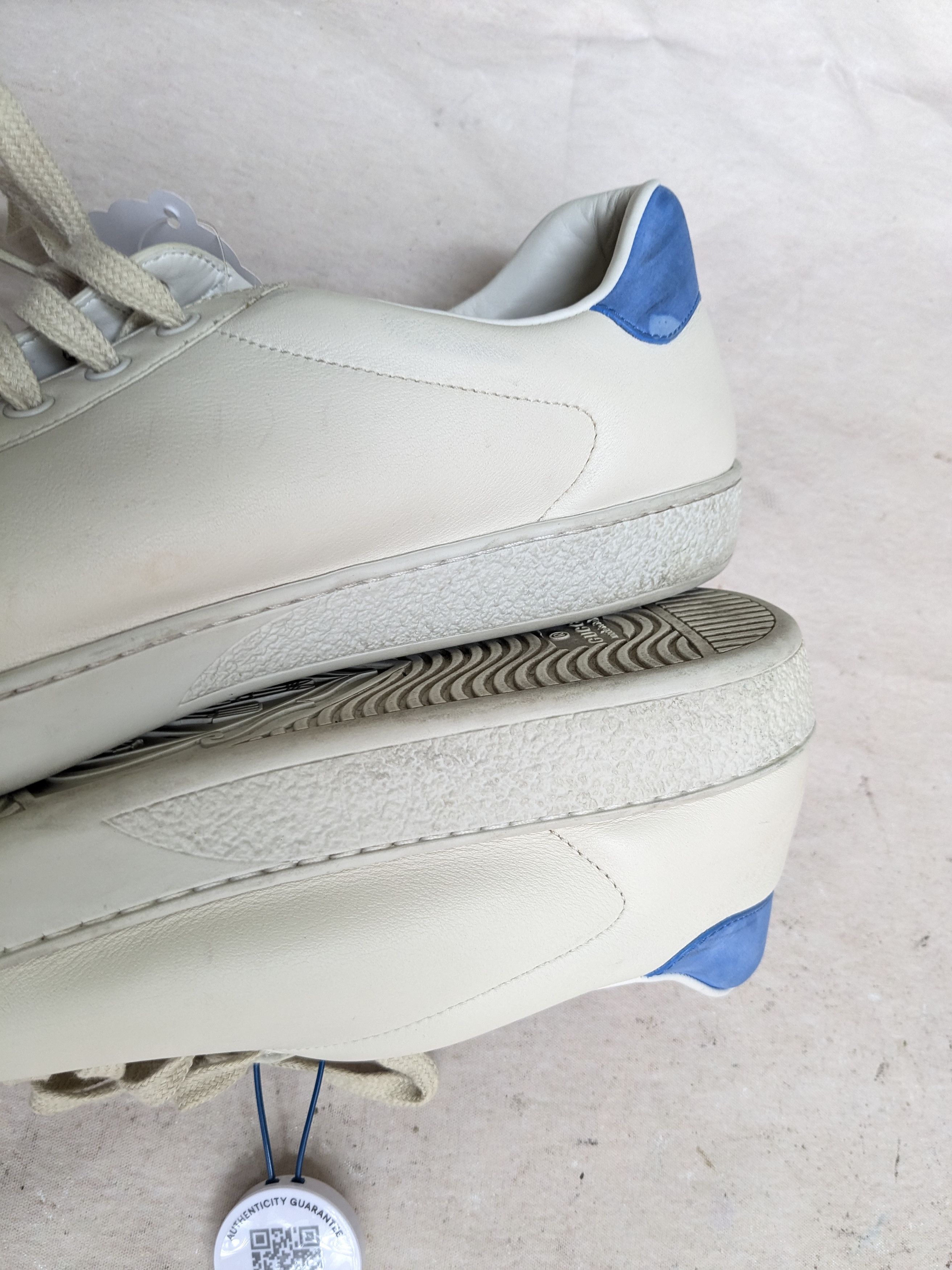 Gucci Ace Sneakers GG White Blue 10.5 Low Leather