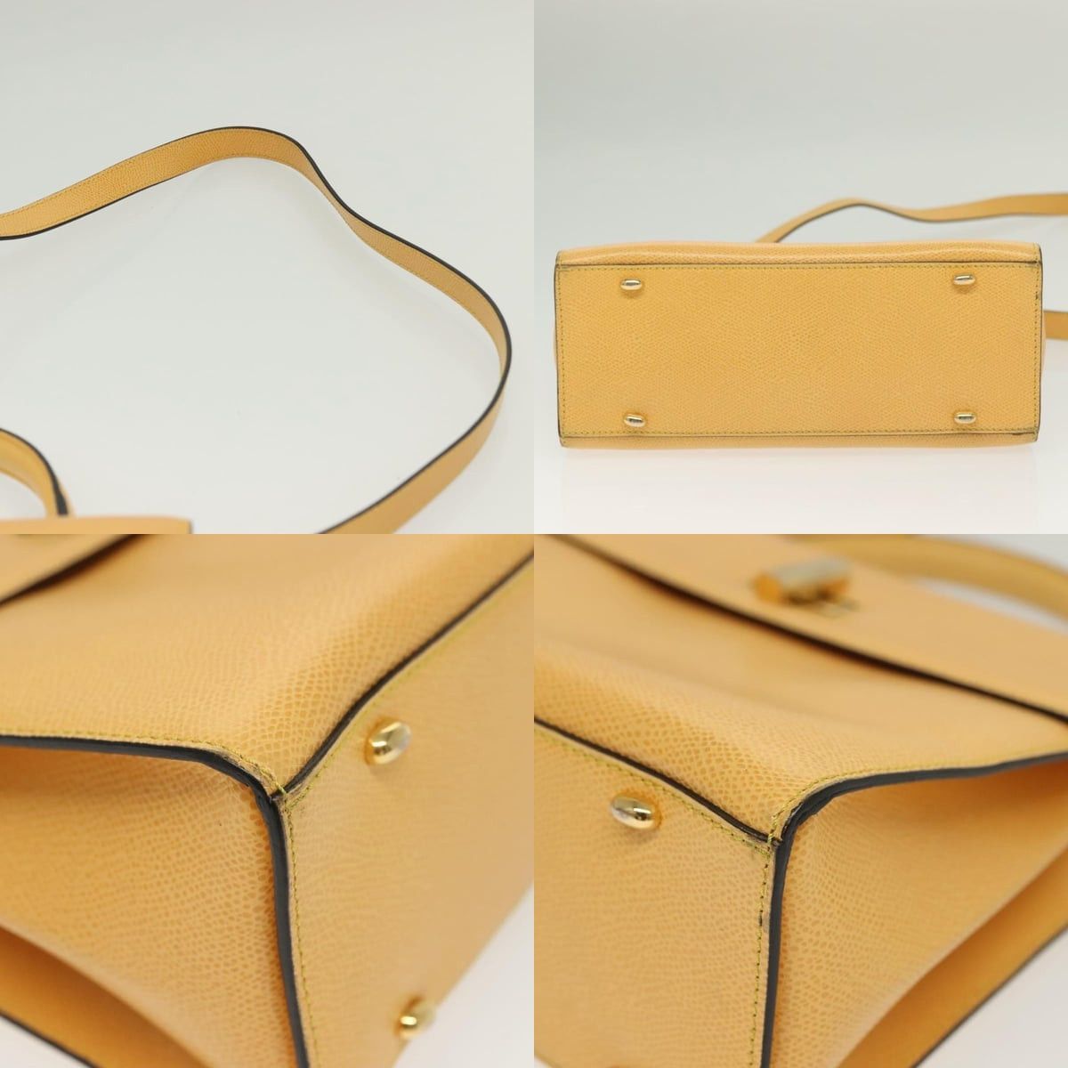 Celine CELINE Hand Bag Leather Yellow Size ONE SIZE - 10 Thumbnail