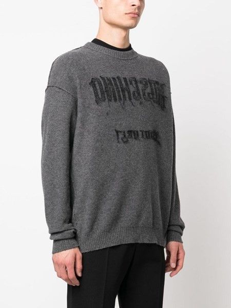 Moschino o1y0225 Logo Sweater in Lead Size US L / EU 52-54 / 3 - 3 Thumbnail