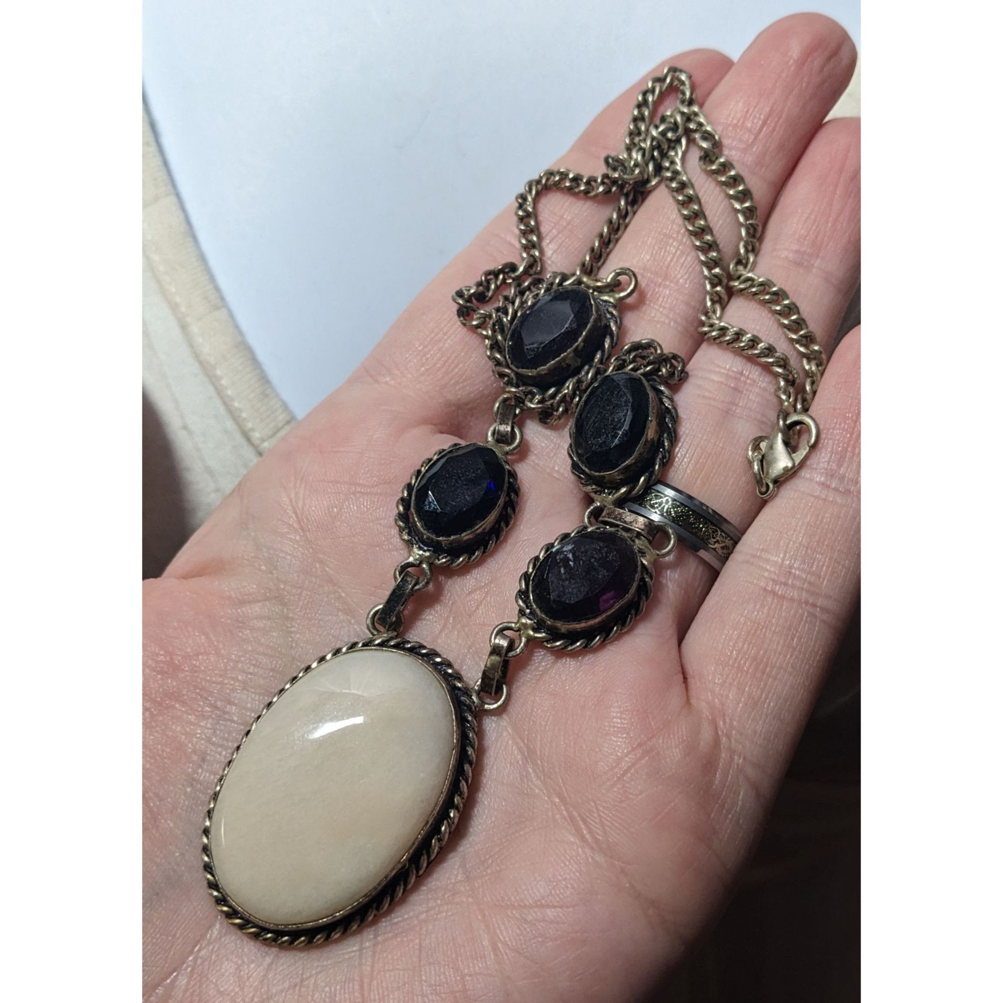 Other Vintage Sterling Silver Multi Gemstone Romantic Necklace Size ONE SIZE - 9 Thumbnail