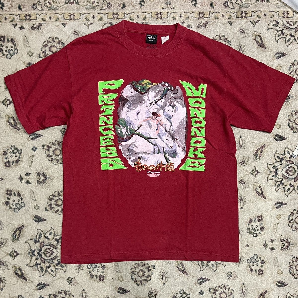 image of Anima x Movie Princess Mononoke Ghibli Limited Anime Manga Tee Tshirt in Red, Men's (Size Large)