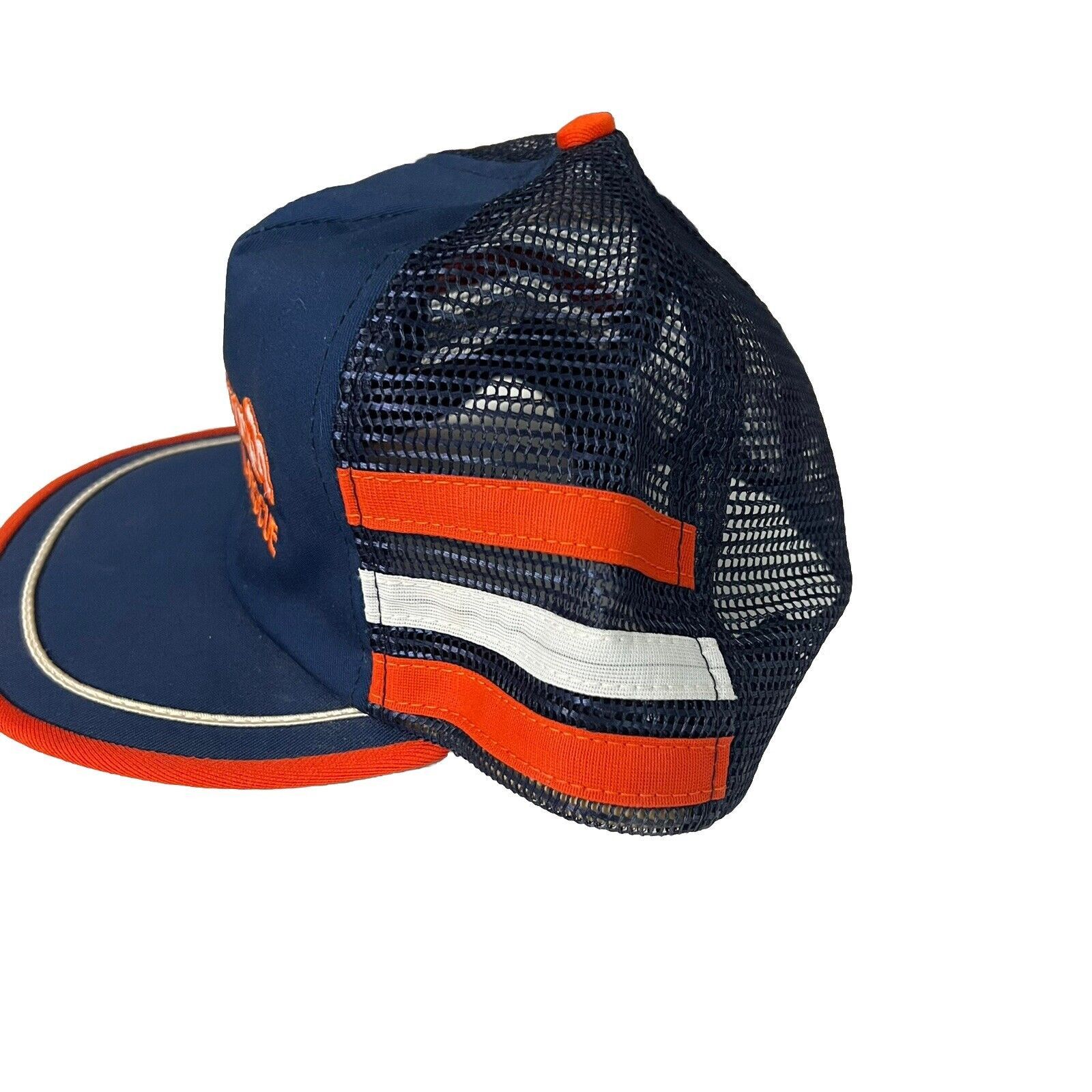 Other Vtg Au Triumph Mesh 3 Stripe Trucker Snapback Blue Orange Size ONE SIZE - 2 Thumbnail