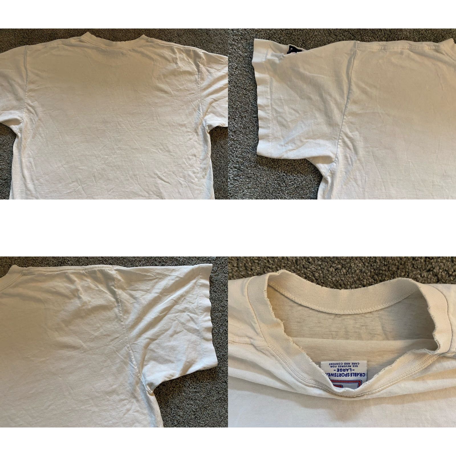 Vintage VINTAGE Crable Sportswear T-Shirt Men Large MLB Texas Rangers White 1990s 90s Sports Grunge USA Classic Hipster Single Stitch Short Sleeve Size US L / EU 52-54 / 3 - 10 Thumbnail