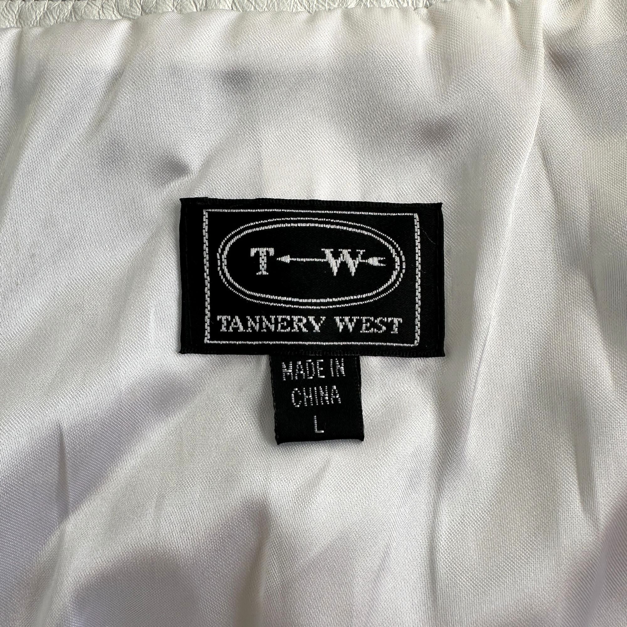 Tannery West Tannery West White Leather Lace Up Vest 1990s Size L / US 10 / IT 46 - 10 Thumbnail