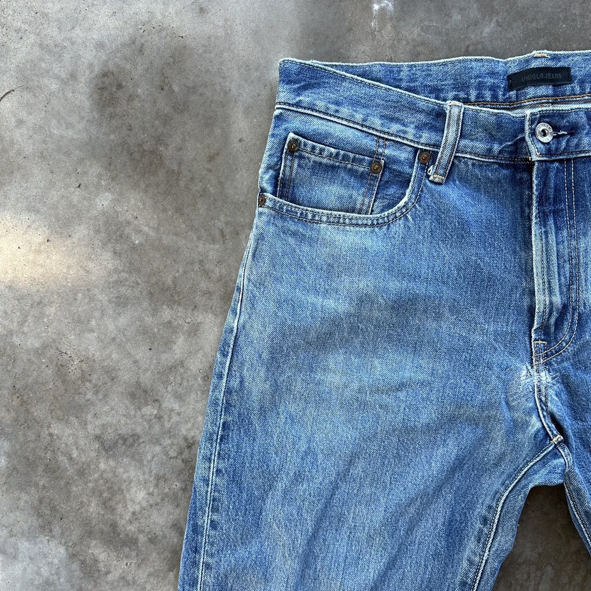 Japanese Brand Vintage Japanese Distressed Faded Denim Jean Pant W34 Size US 34 / EU 50 - 5 Thumbnail