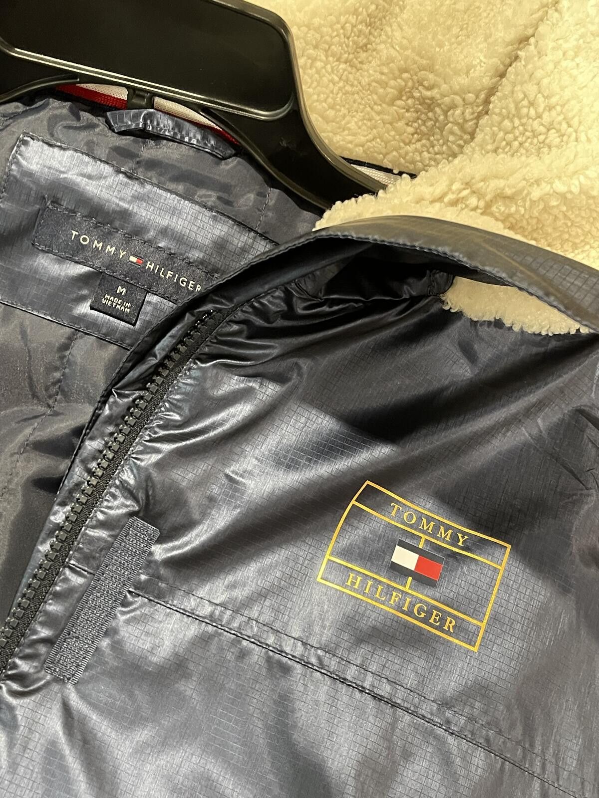 Tommy Hilfiger Tommy Hilfiger Navy Blue Hooded Jacket with Sherpa Lining Size M / US 6-8 / IT 42-44 - 4 Thumbnail