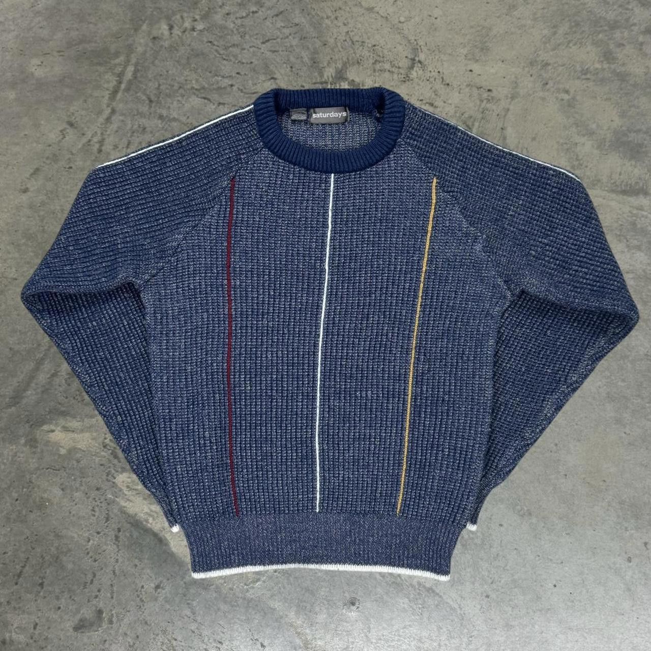 Vintage Vintage 80s Striped Knit Sweater Size US L / EU 52-54 / 3 - 1 Thumbnail