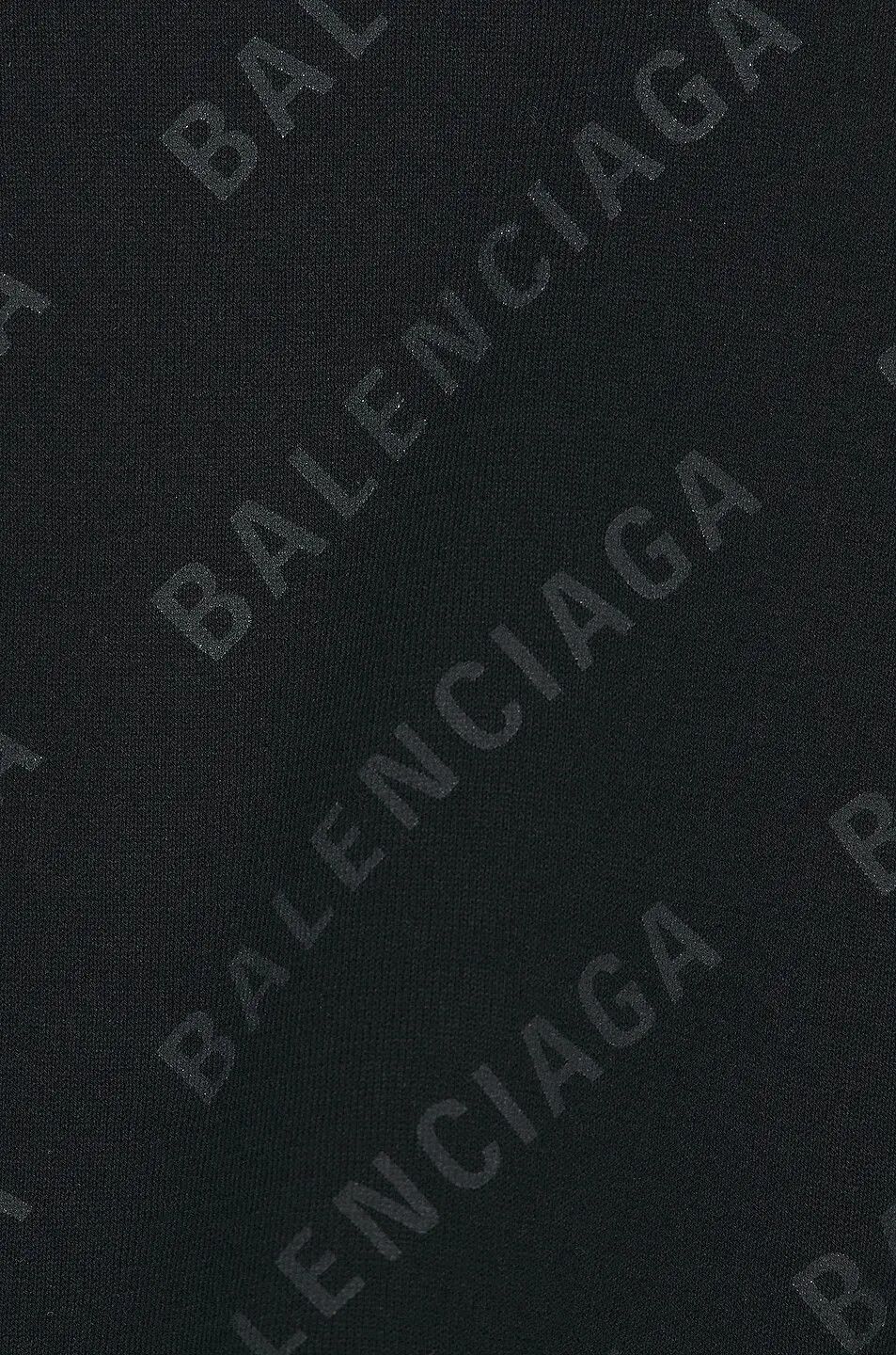 Balenciaga o1s1wg110225 Mini Allover Logo Sweater in Black Size L / US 10 / IT 46 - 4 Thumbnail