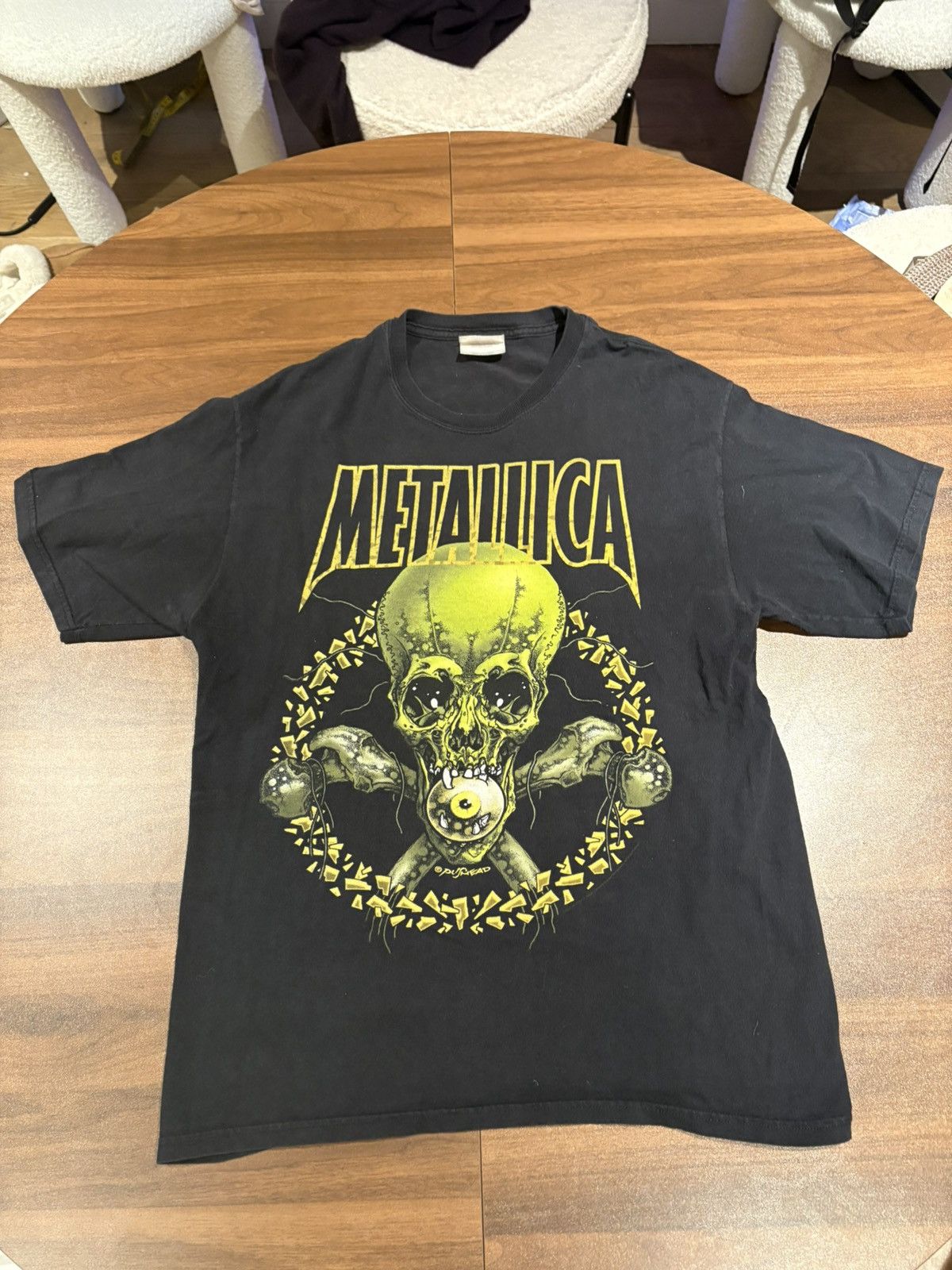 Band Tees × Metallica × Vintage No leaf clover pushead skull giant 