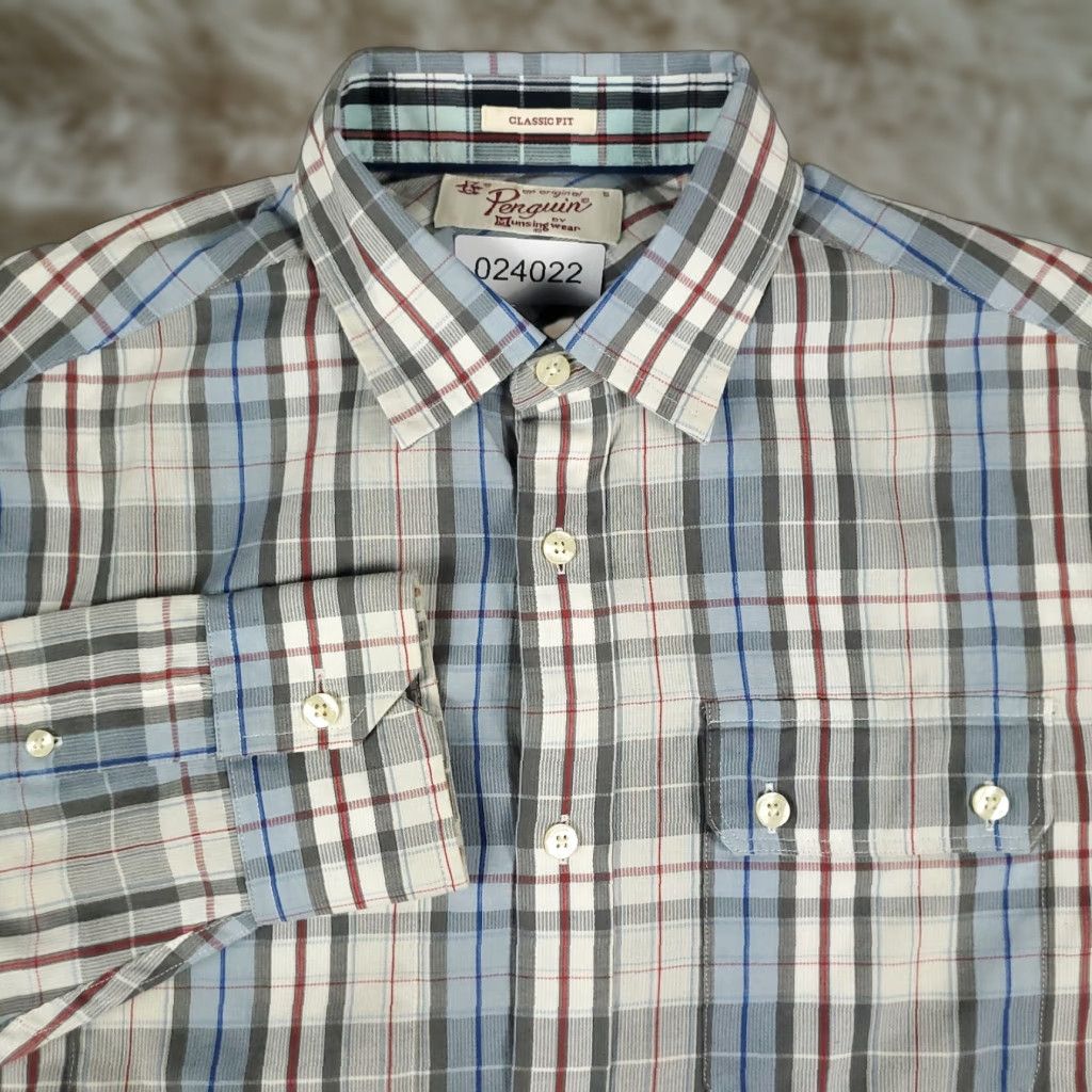 Original Penguin Original Penguin Shirt Mens Small Blue Plaid Button-Up Long Sleeve Casual Size US S / EU 44-46 / 1 - 1 Thumbnail