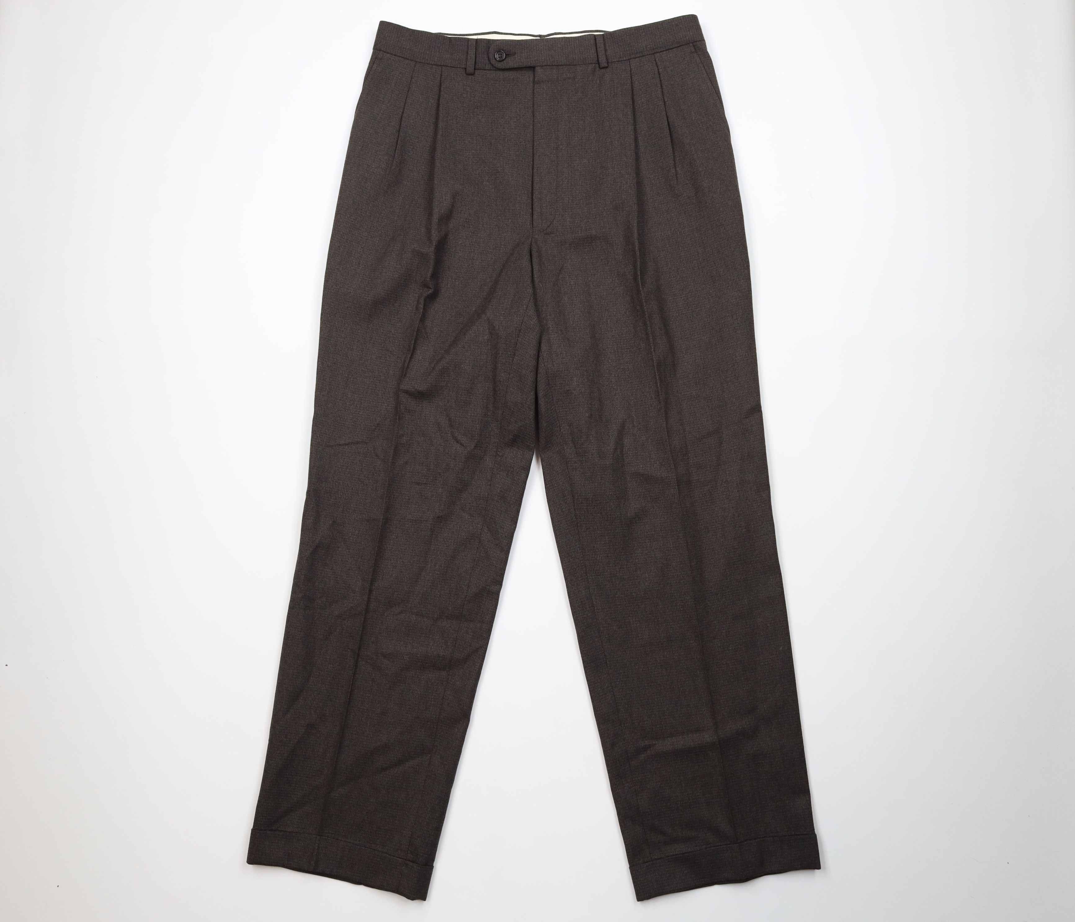 Vintage Vintage 90s Streetwear Cuffed Wide Leg Chino Pants Brown Size US 34 / EU 50 - 1 Thumbnail