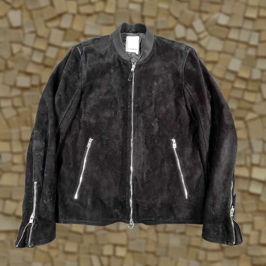 J.Lindeberg J.Lindeberg Mens Jacket Black Large Suede Goat Leather Full Zip Biker Size US L / EU 52-54 / 3 - 1 Thumbnail