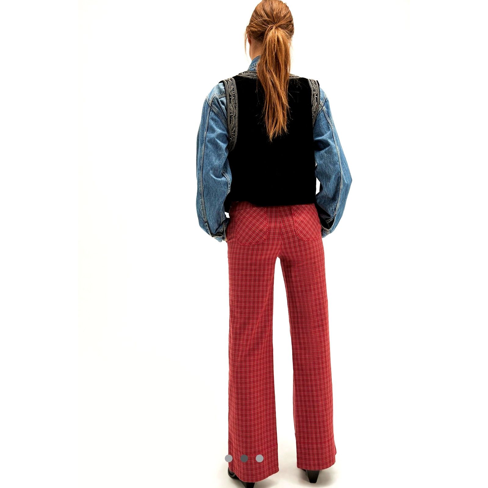Free People Free People Sofia Wide Flare Pants Red Combo Size 14 Size 36" / US 14 / IT 50 - 3 Thumbnail