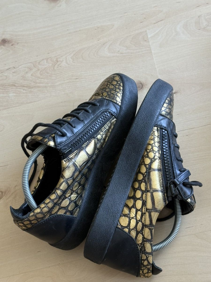 Giuseppe Zanotti Giuseppe Zanotti Frankie low-top leather sneakers gold black Size US 8.5 / EU 41-42 - 9 Thumbnail