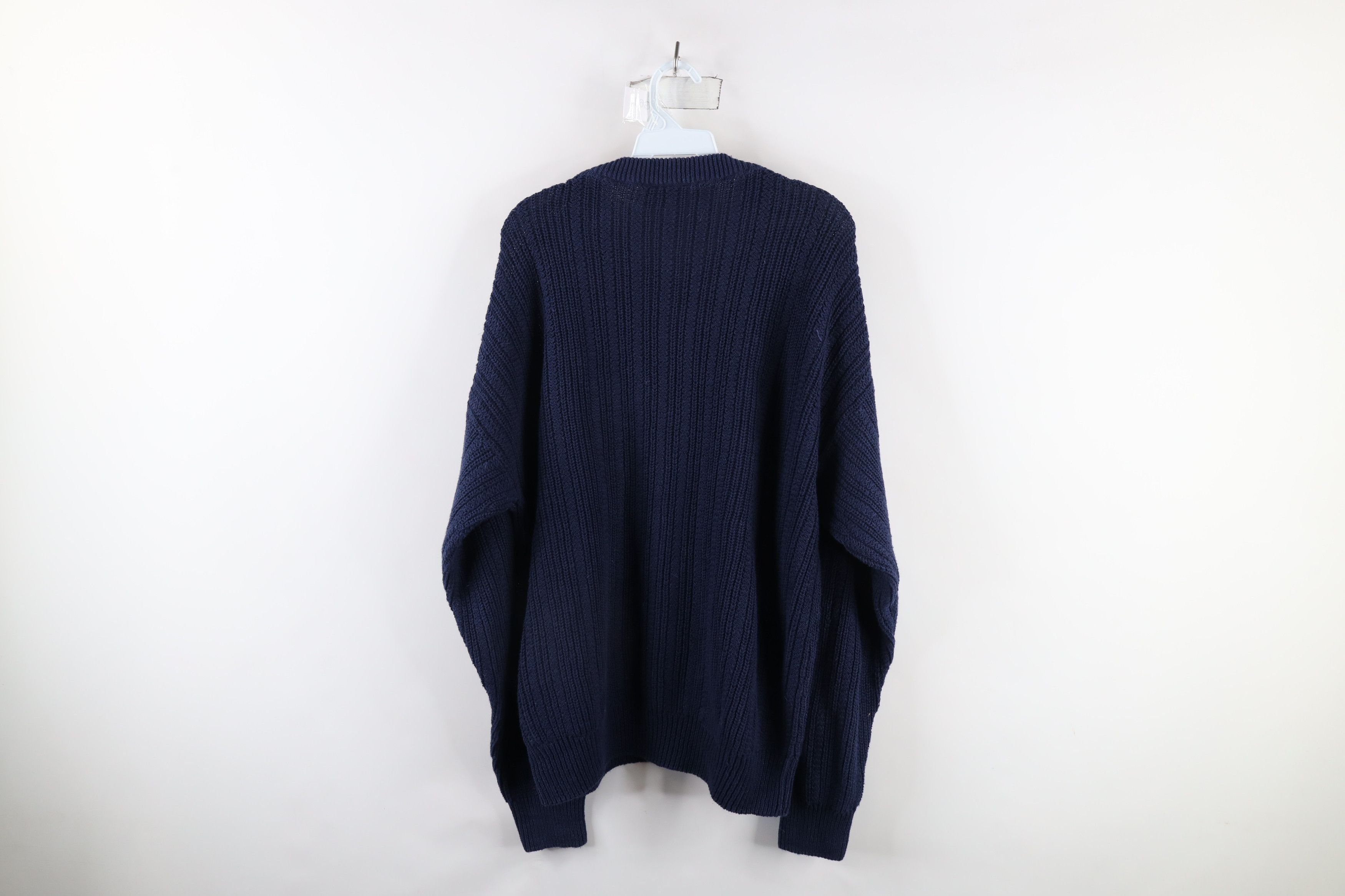 Vintage Vintage 90s Streetwear Baggy Chunky Ribbed Knit Sweater Blue Size US L / EU 52-54 / 3 - 8 Thumbnail