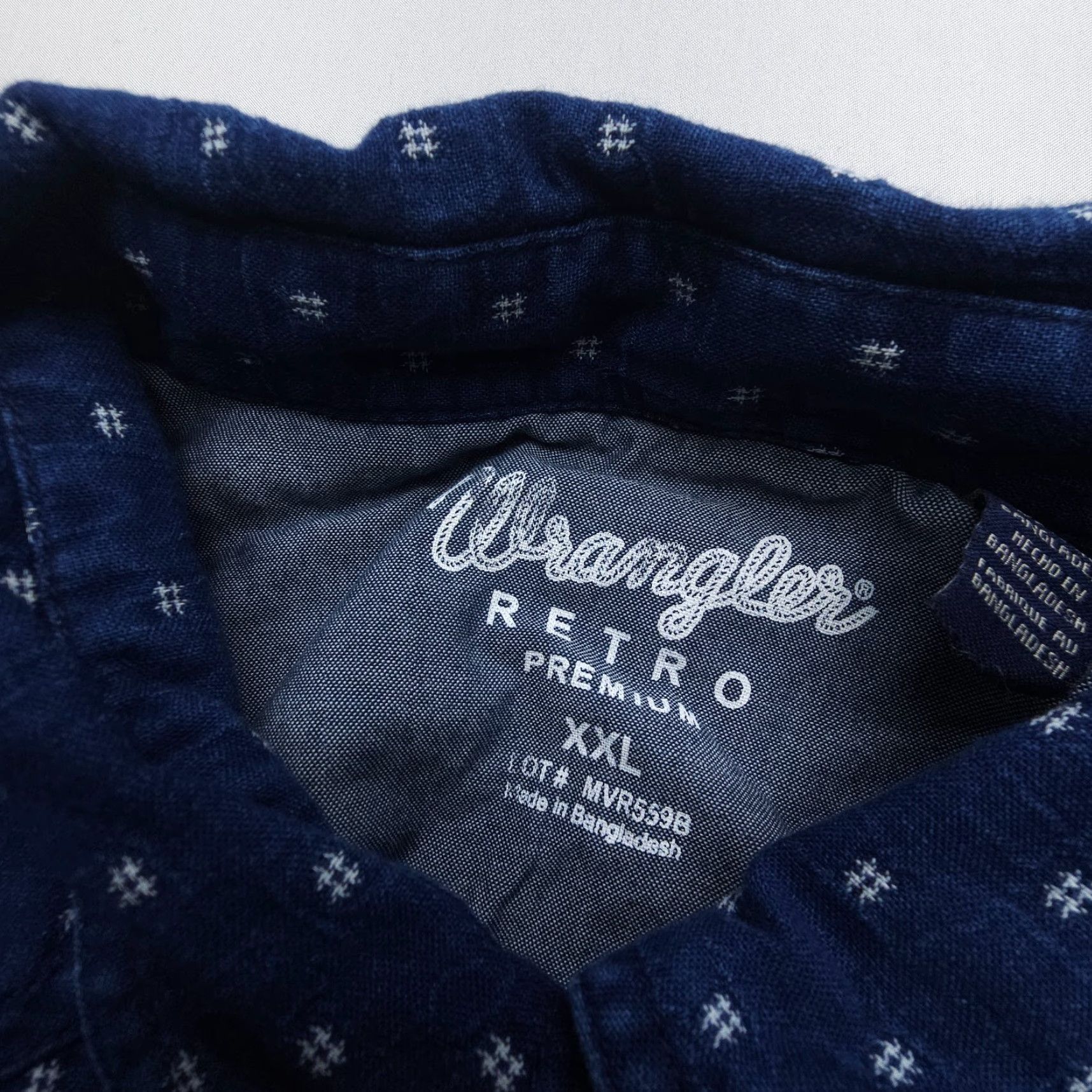 Wrangler VINTAGE Wrangler Retro Flannel Pearl Snap Shirt Mens 2XL Blue Western Print Rodeo Lined Size US XXL / EU 58 / 5 - 3 Thumbnail