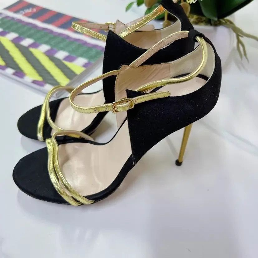 Other ZM Womens High Heel Sandals 36 10cm Heel Used Size US 5.5 / IT 35.5 - 2 Thumbnail