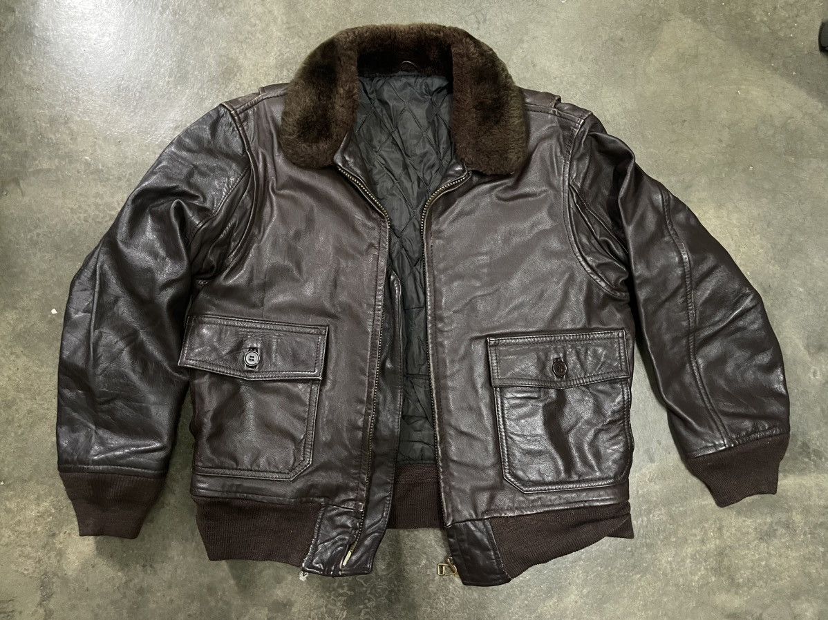 Vintage 💥 Vintage A-2 Leather Flight Jacket💥 Size US M / EU 48-50 / 2 - 17 Thumbnail