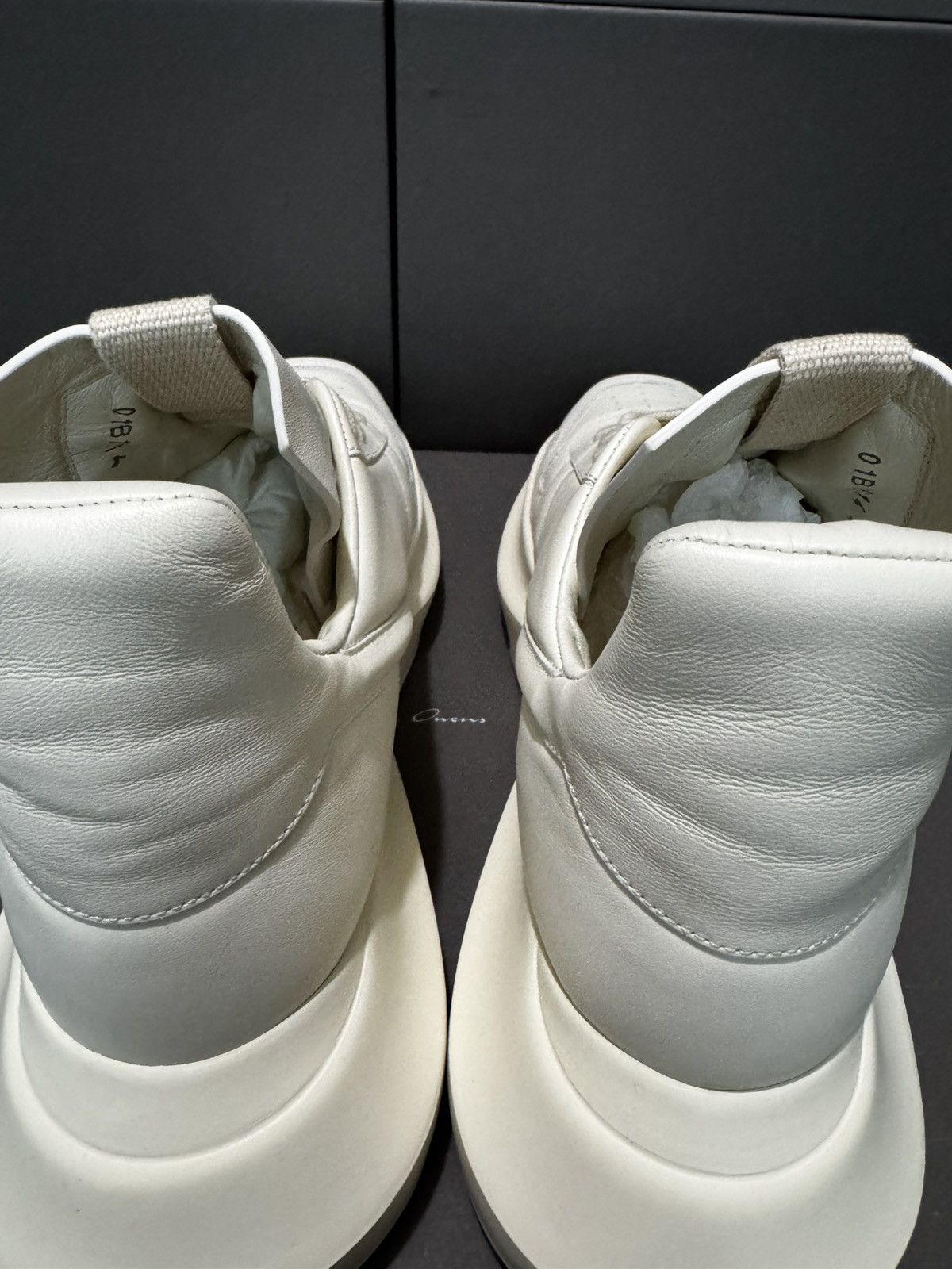 Rick Owens RICK OWENS LEATHER MILK GETH RUNNERS Sz 43 Size US 10 / EU 43 - 7 Thumbnail