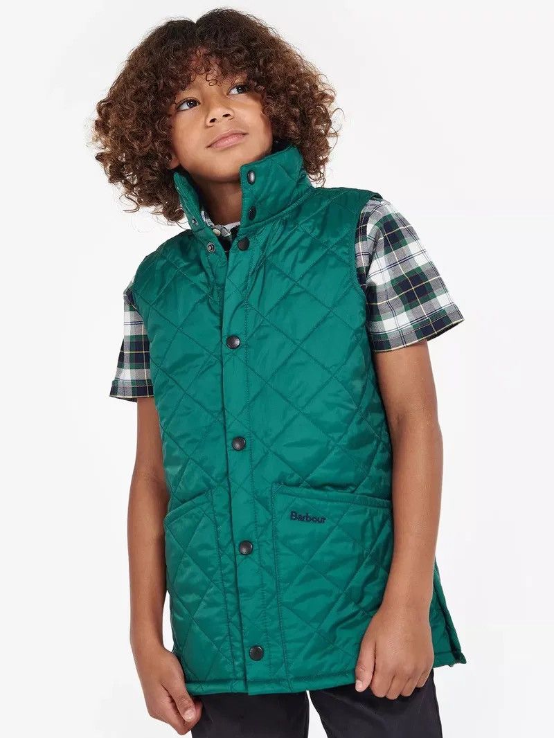 Barbour Barbour Liddesdale Quilted Green Boys Sleeveless Vest Size S / US 4 / IT 40 - 2 Thumbnail