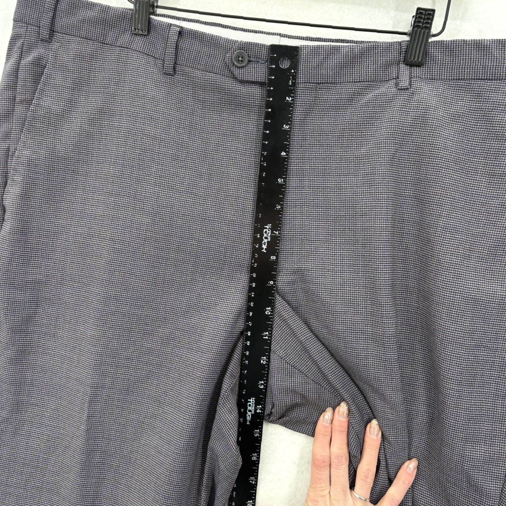 Vintage Santorelli Roma Dress Pants Mens 42 Blue Wool Check Flat Front Business Italy Size US 42 / EU 58 - 7 Thumbnail