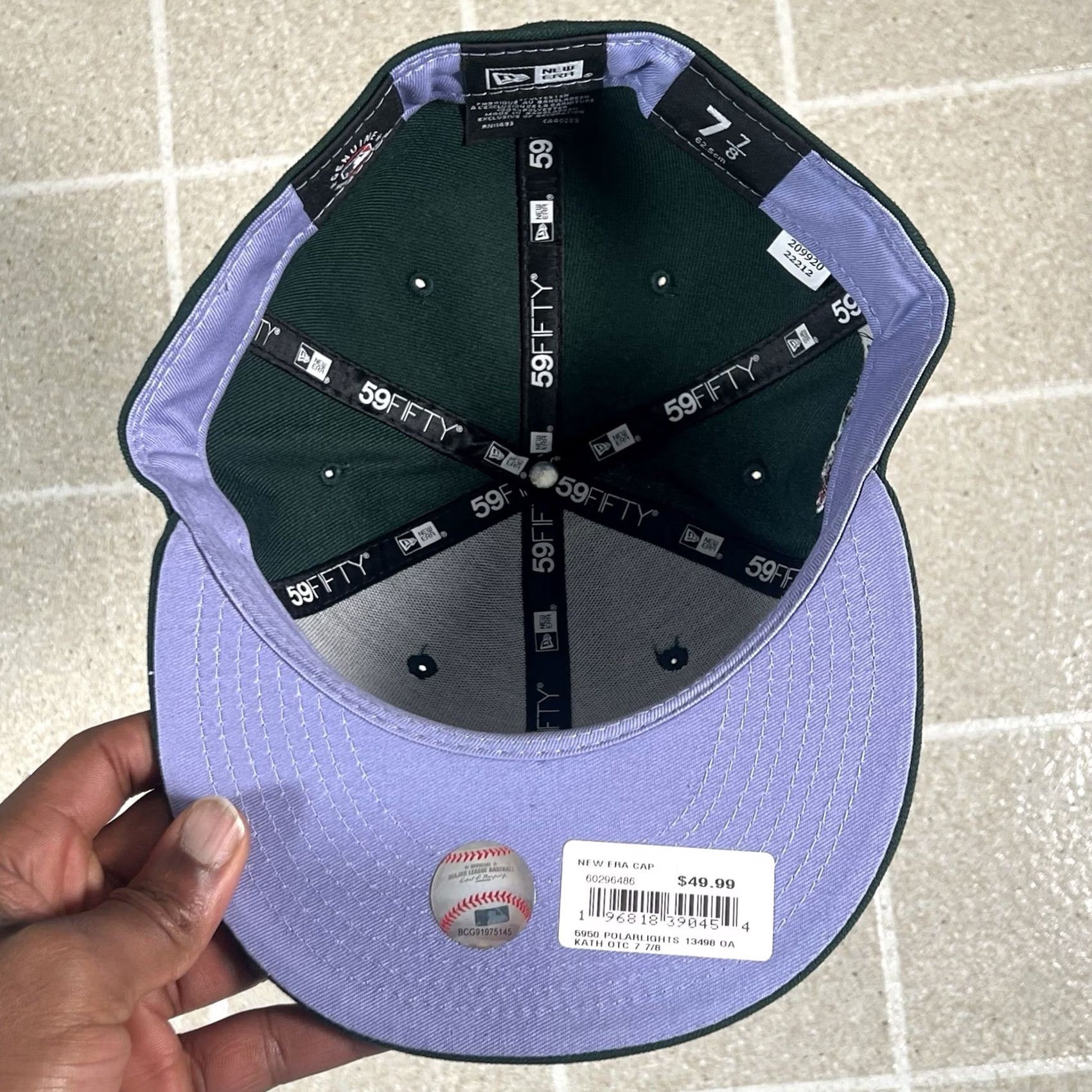New Era NEW ERA Oakland Athletics Hat 59FIFTY Green Polarlights Size 7 7/8 Mens Baseball Cap Size ONE SIZE - 7 Thumbnail