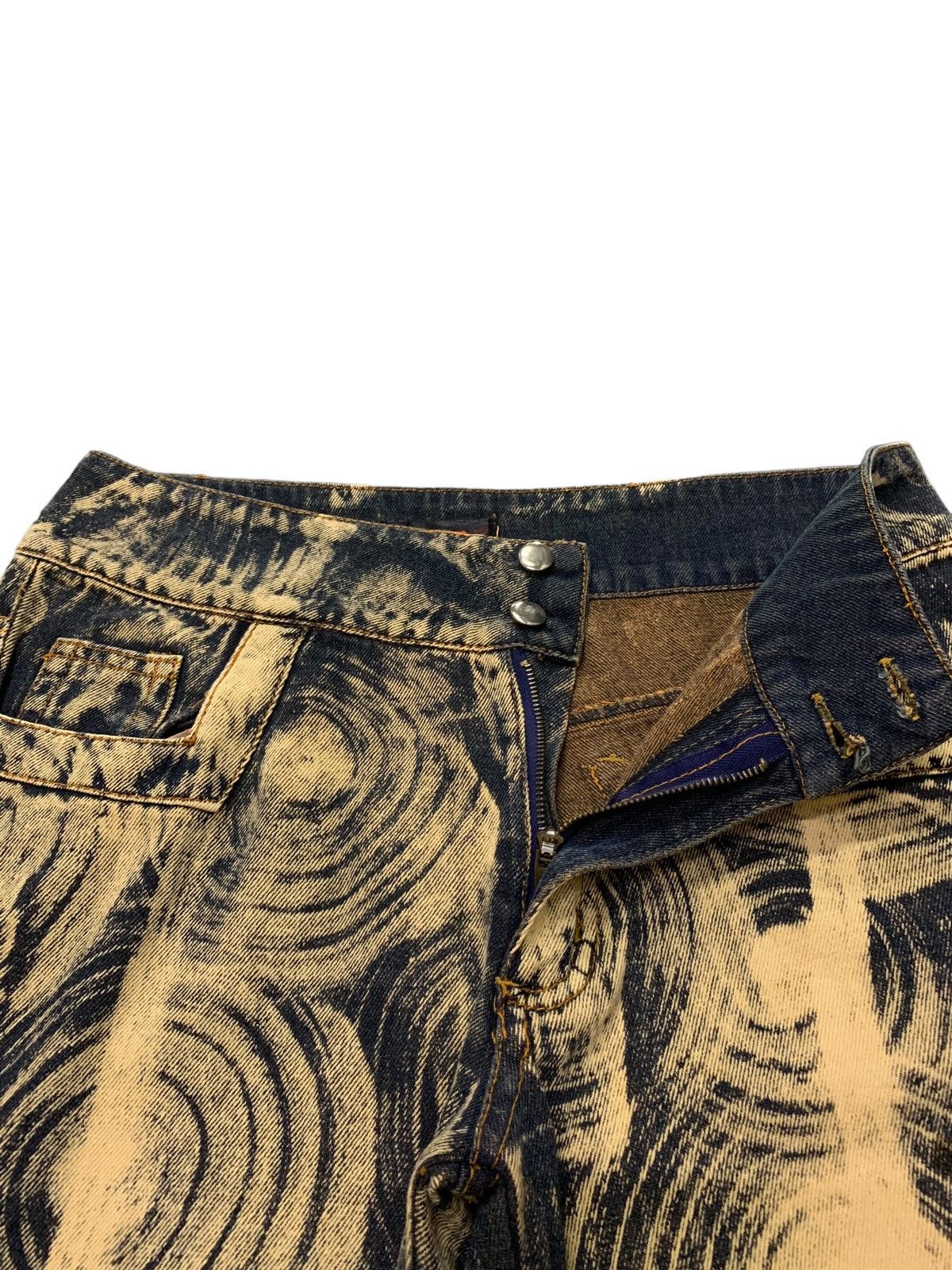 Japanese Brand × Tornado Mart HuaDi Japan Abstracts Circle Mud Rust Flared Denim Pants Size US 29 - 13 Thumbnail