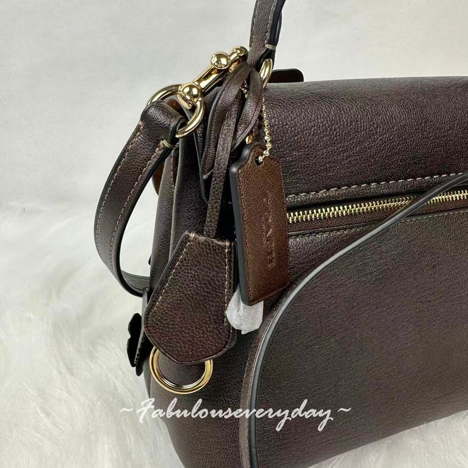 Coach Coach Emory Top Handle Floral Applique In leather/Gold/Maple Size ONE SIZE - 7 Thumbnail