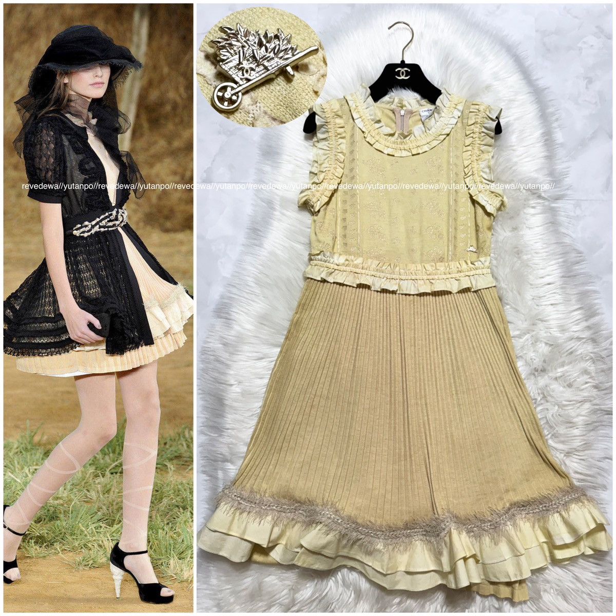 Chanel Authentic runway, Chanel COCO flower, frill, gradient dress, Size XS / US 0-2 / IT 36-38 - 1 Thumbnail