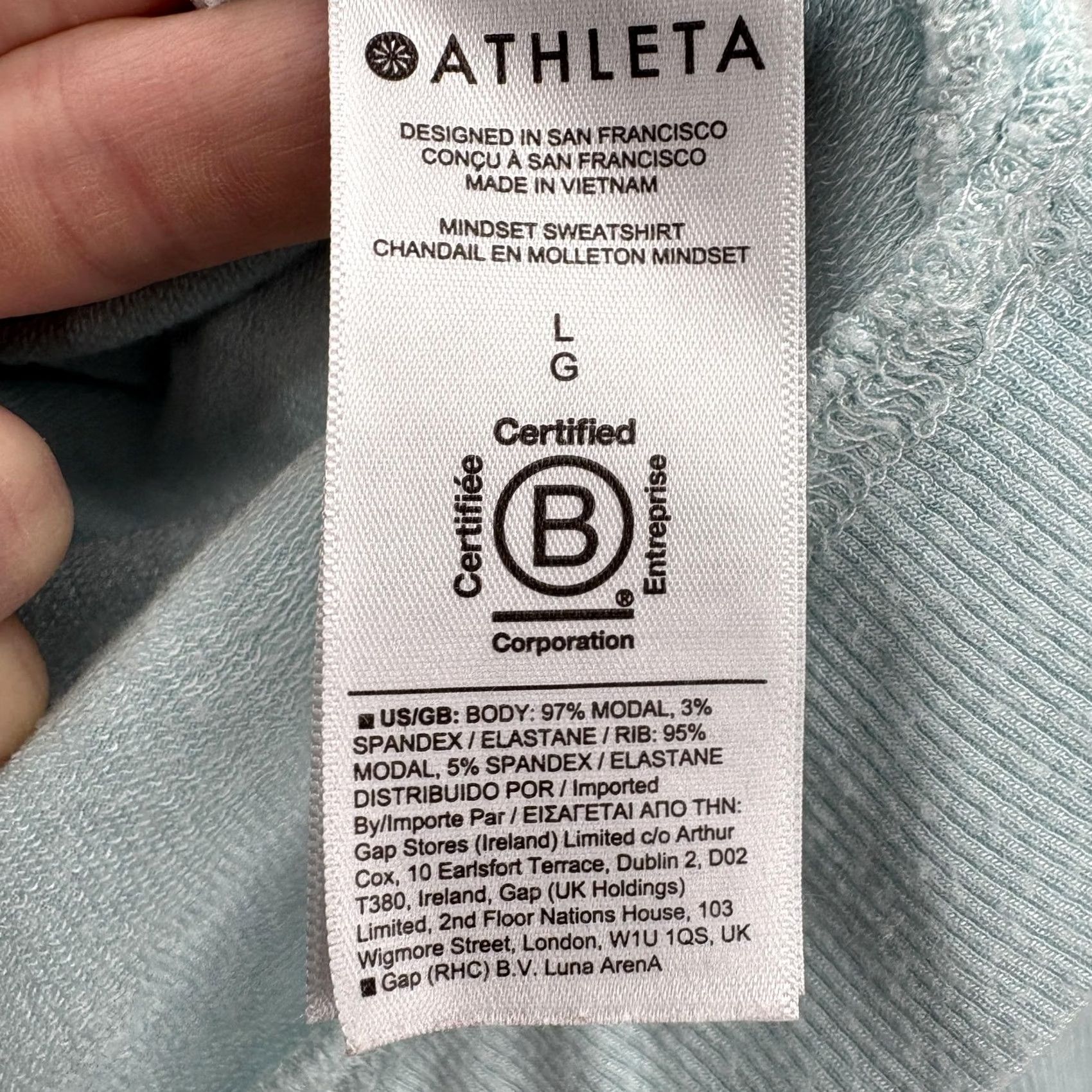 Athleta Athleta Mindset Sweatshirt Womens Large Blue Modal Raglan Lightweight Pullover Size L / US 10 / IT 46 - 5 Thumbnail