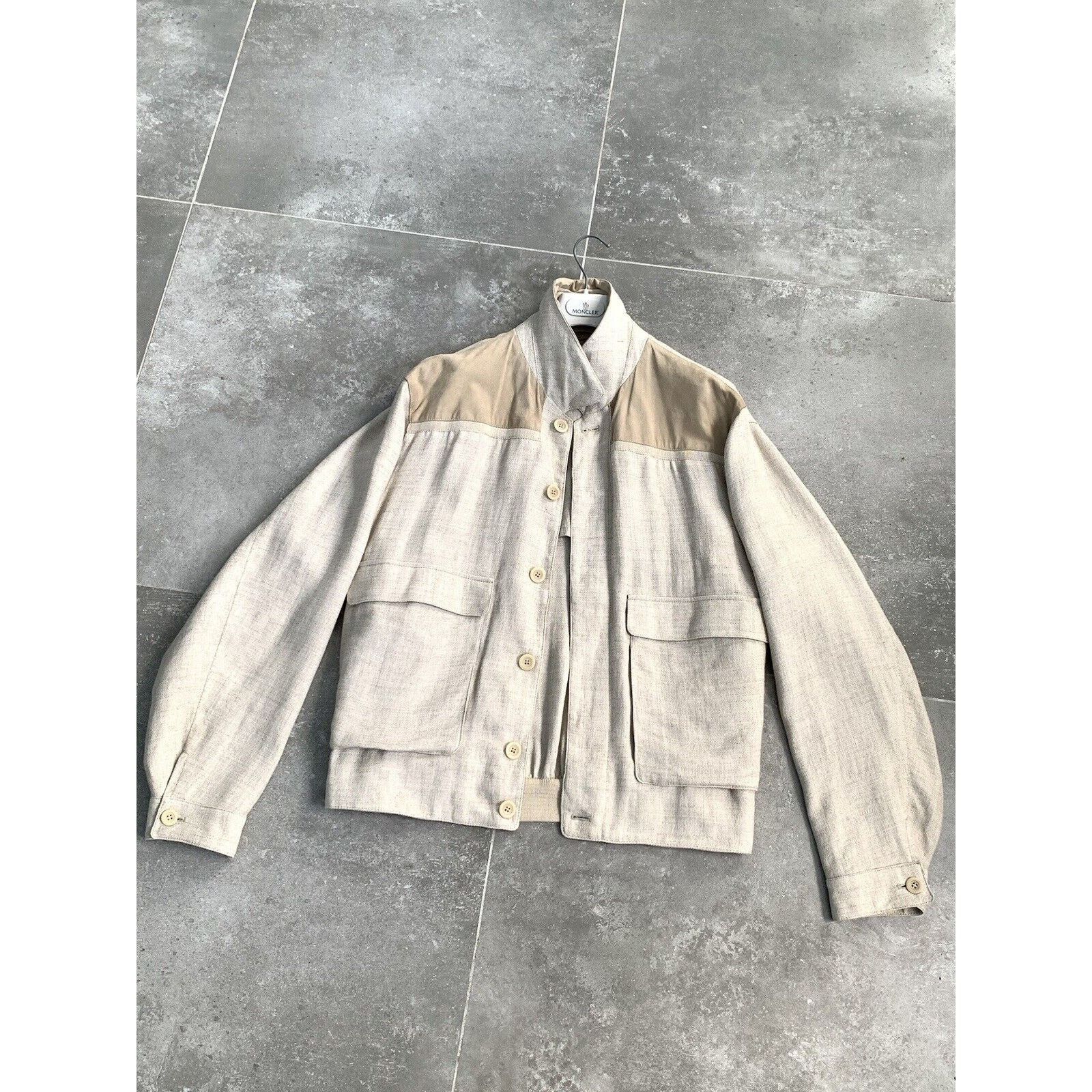 Gimo's × Vintage Men's GIMO'S SUEDE LINEN Bomber Jacket Coat EU 56 UK 46 XL Size US XXL / EU 58 / 5 - 19 Thumbnail